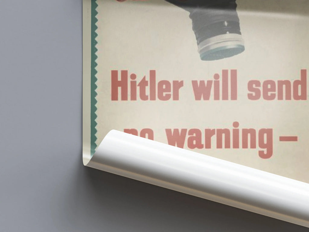 "Gas Mask Warning" - British WW2 Propaganda Poster TheHistoryPrint