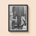 Youngster Clutches his Fathers Leg | Historical Print | WW2 Historical Print