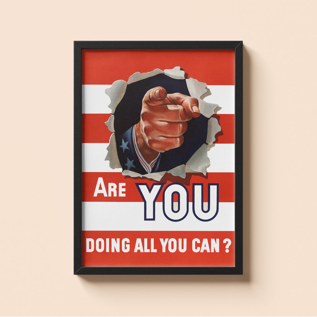 "Are you Doing all you Can" - US WW2 Propaganda Poster