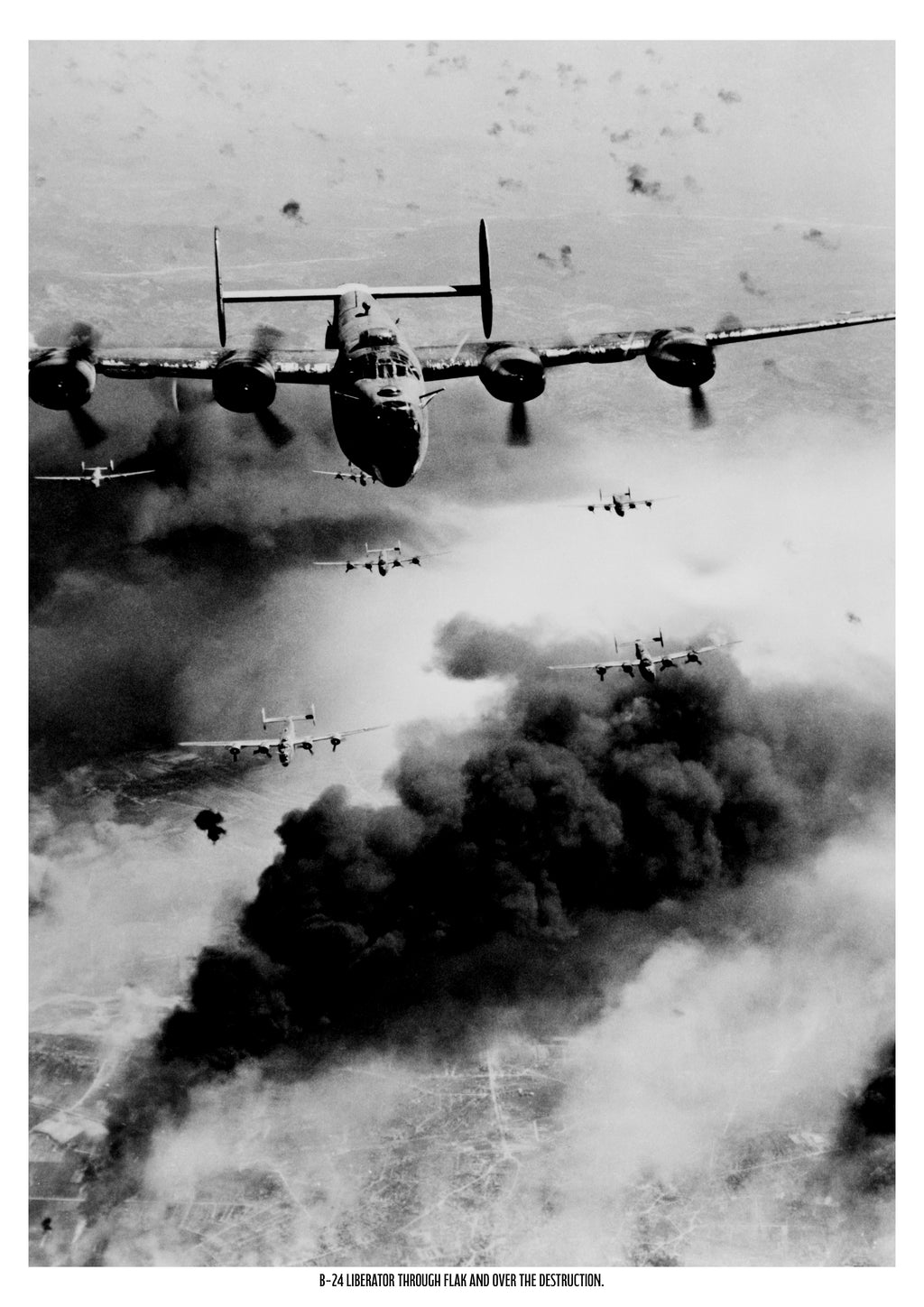 B-24 Liberator Bombing Run | Historical Print | WW2 Historical Print