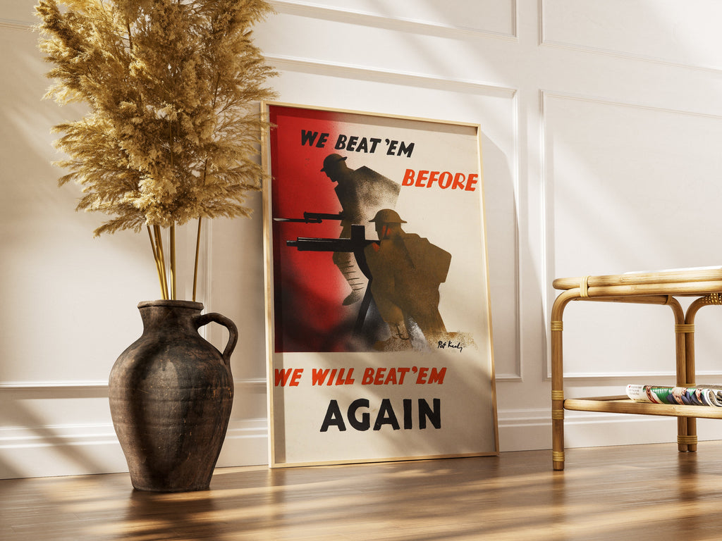 "Beat them Again" - British WW2 Propaganda Poster TheHistoryPrint