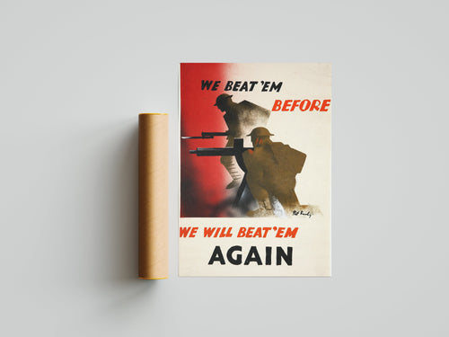 "Beat them Again" - British WW2 Propaganda Poster TheHistoryPrint