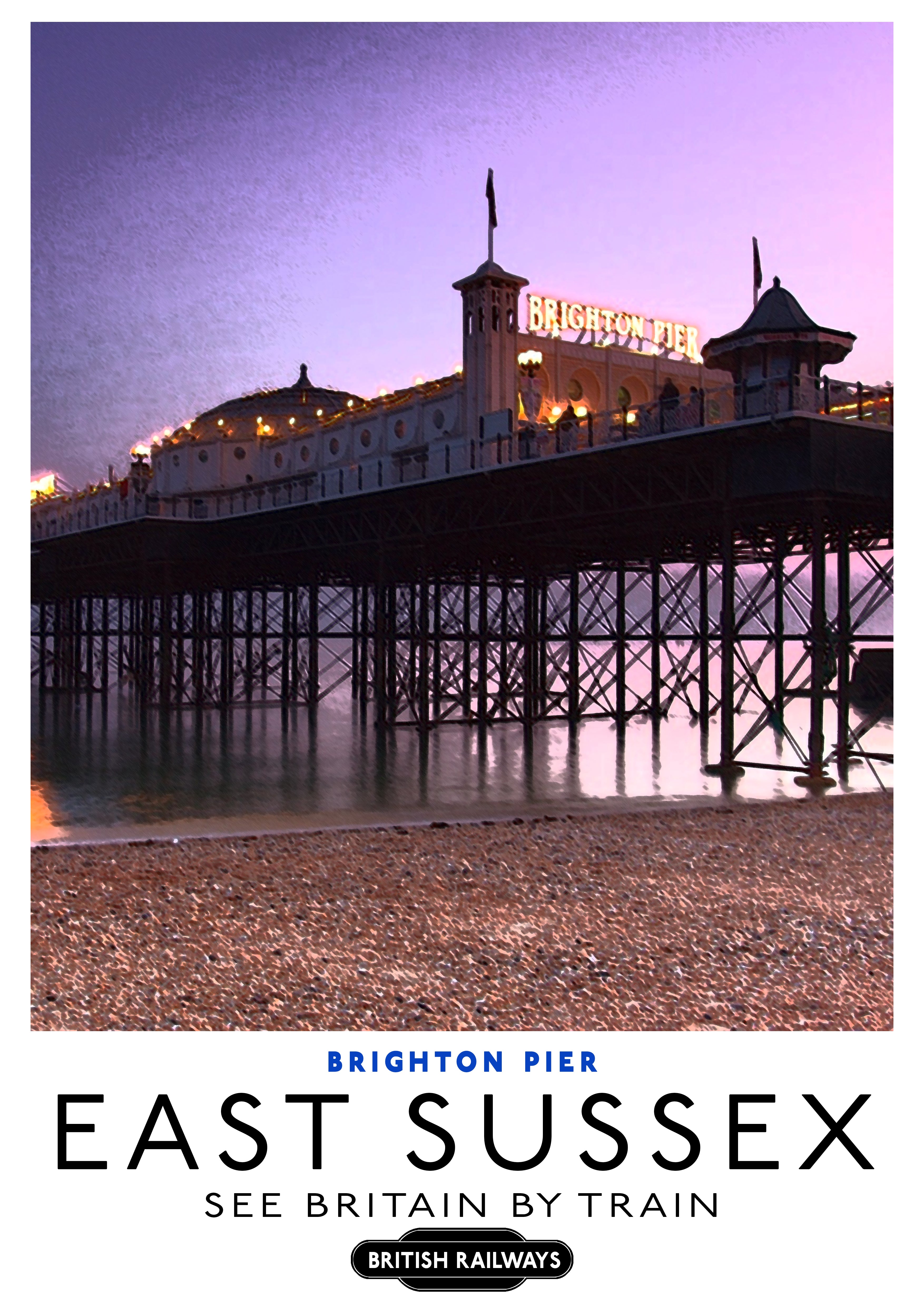 "Brighton Pier" - Classic Vintage Travel Poster TheHistoryPrint