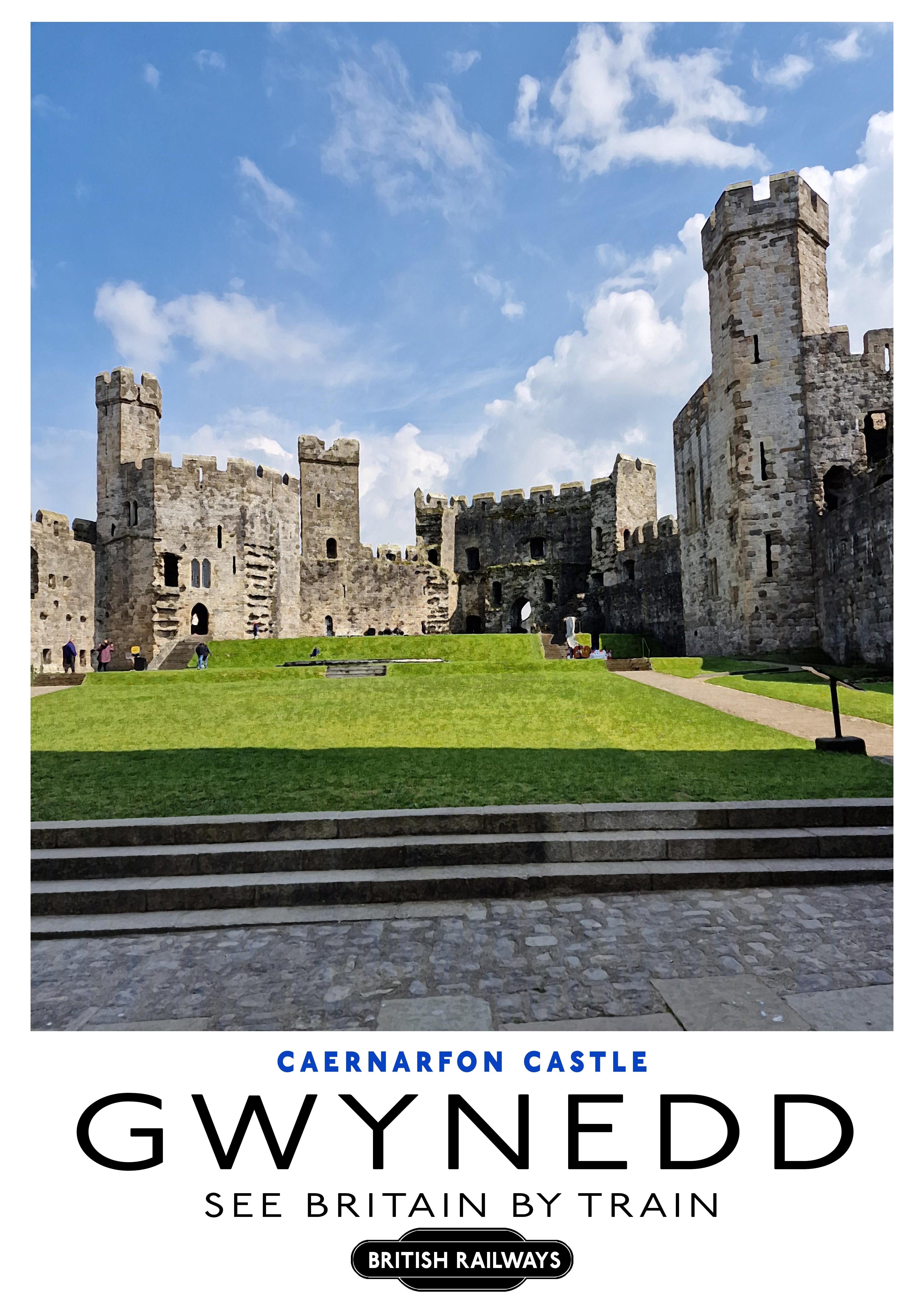 "Caernarfon Castle" - Classic Vintage Travel Poster TheHistoryPrint