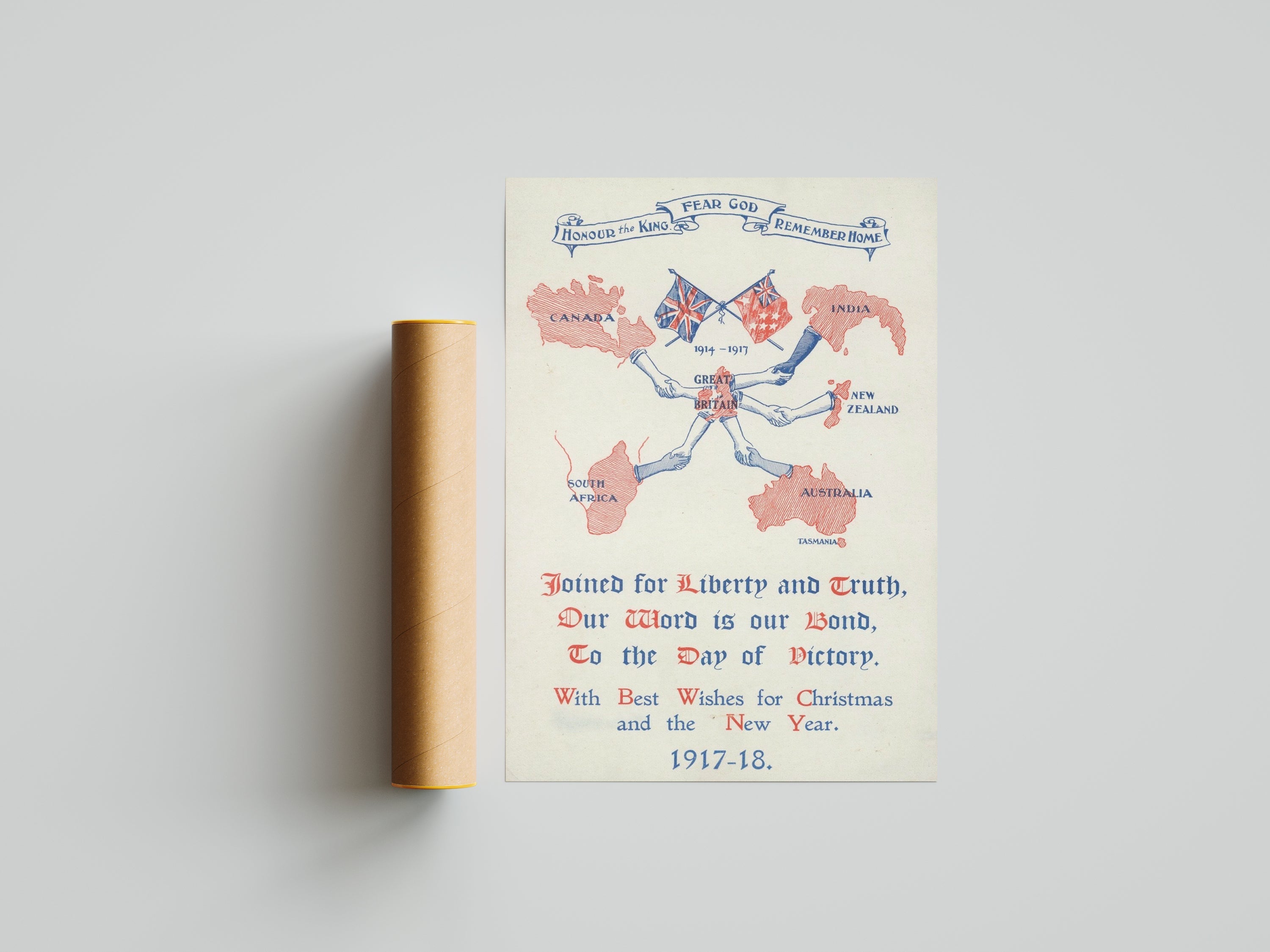 "Christmas Wishes 1917" - Allied WW1 Propaganda Poster TheHistoryPrint