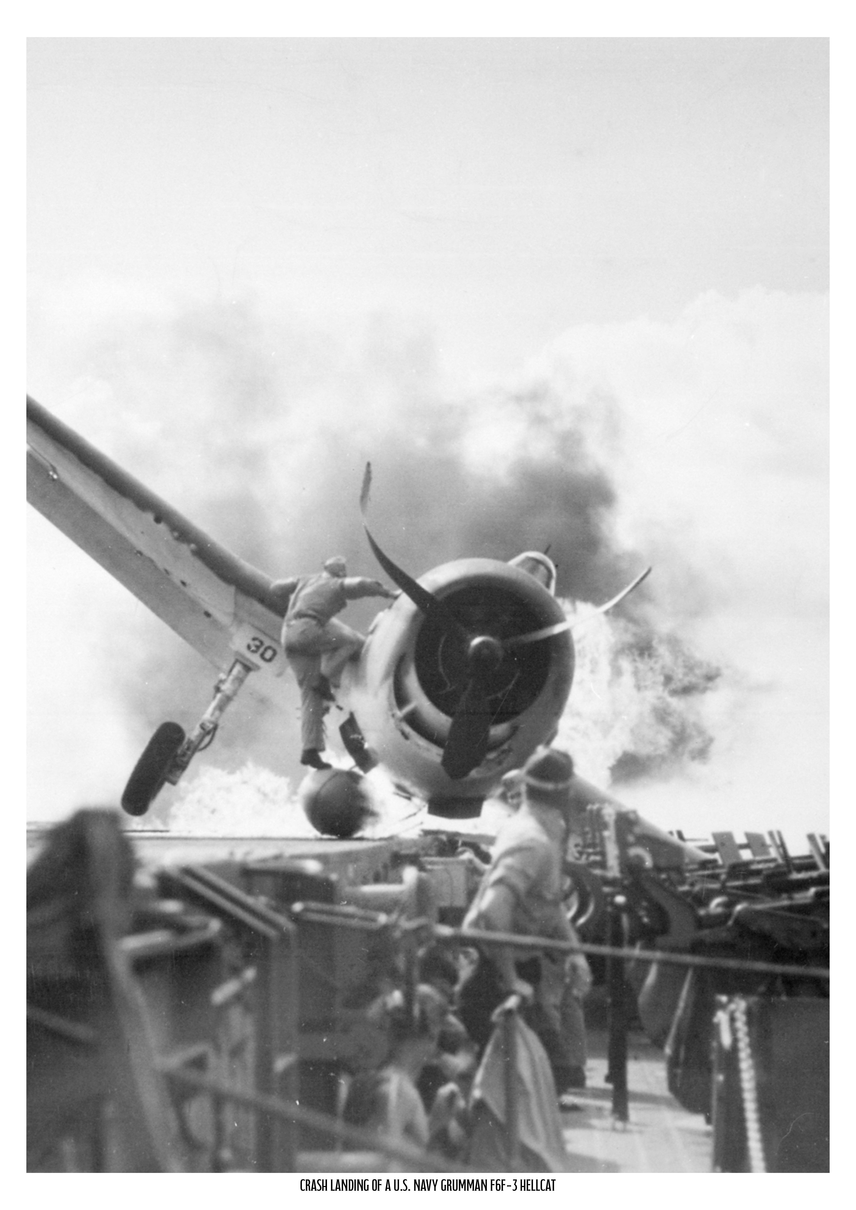F6-F3 HellCat Crash Landing | Historical Print | WW2 Historical Print