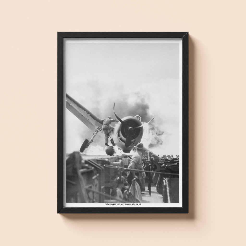 F6-F3 HellCat Crash Landing | Historical Print | WW2 Historical Print