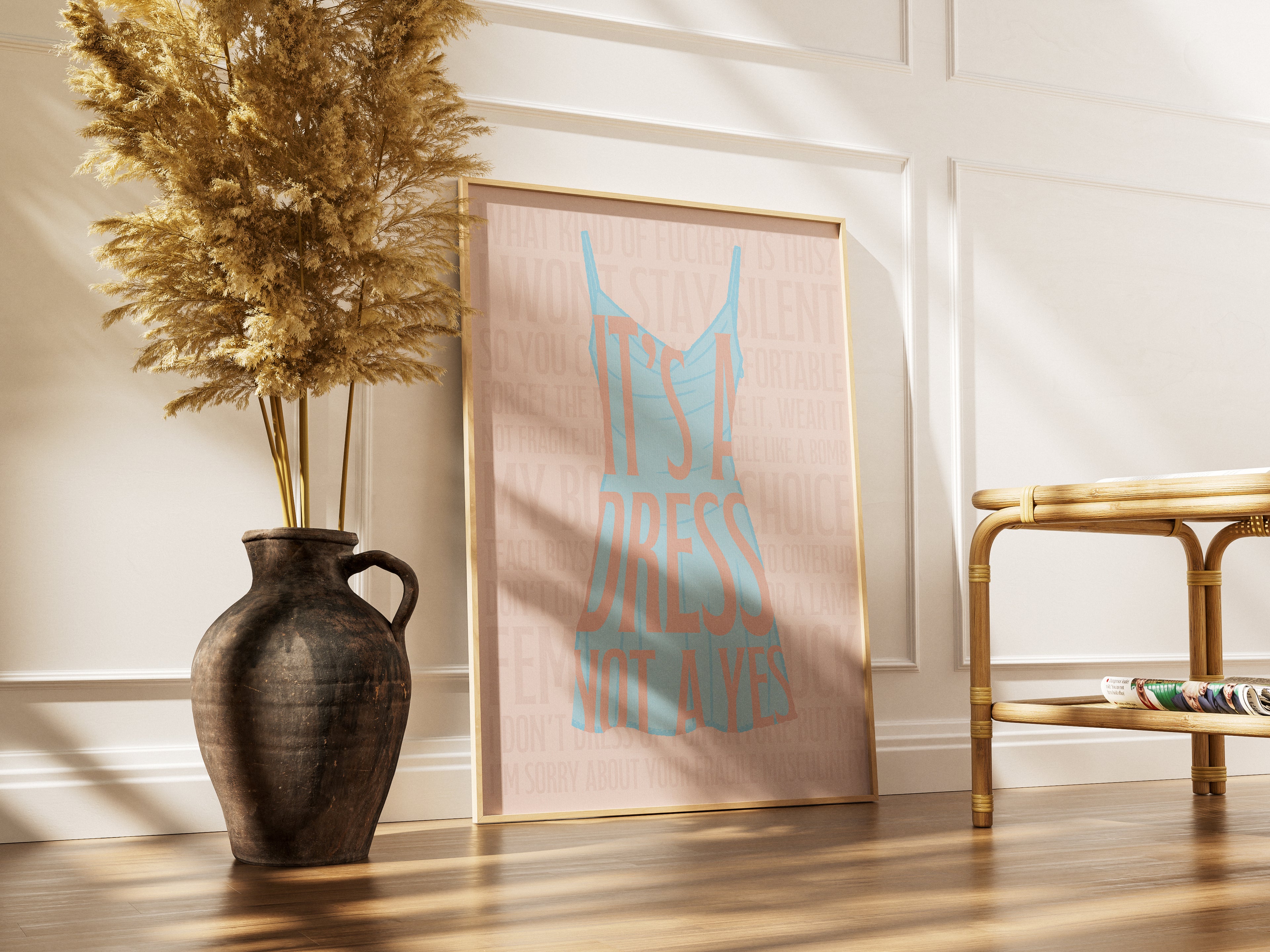 It's a Dress Not a Yes Feminist Fashion Print | Vintage Graphic Design Print