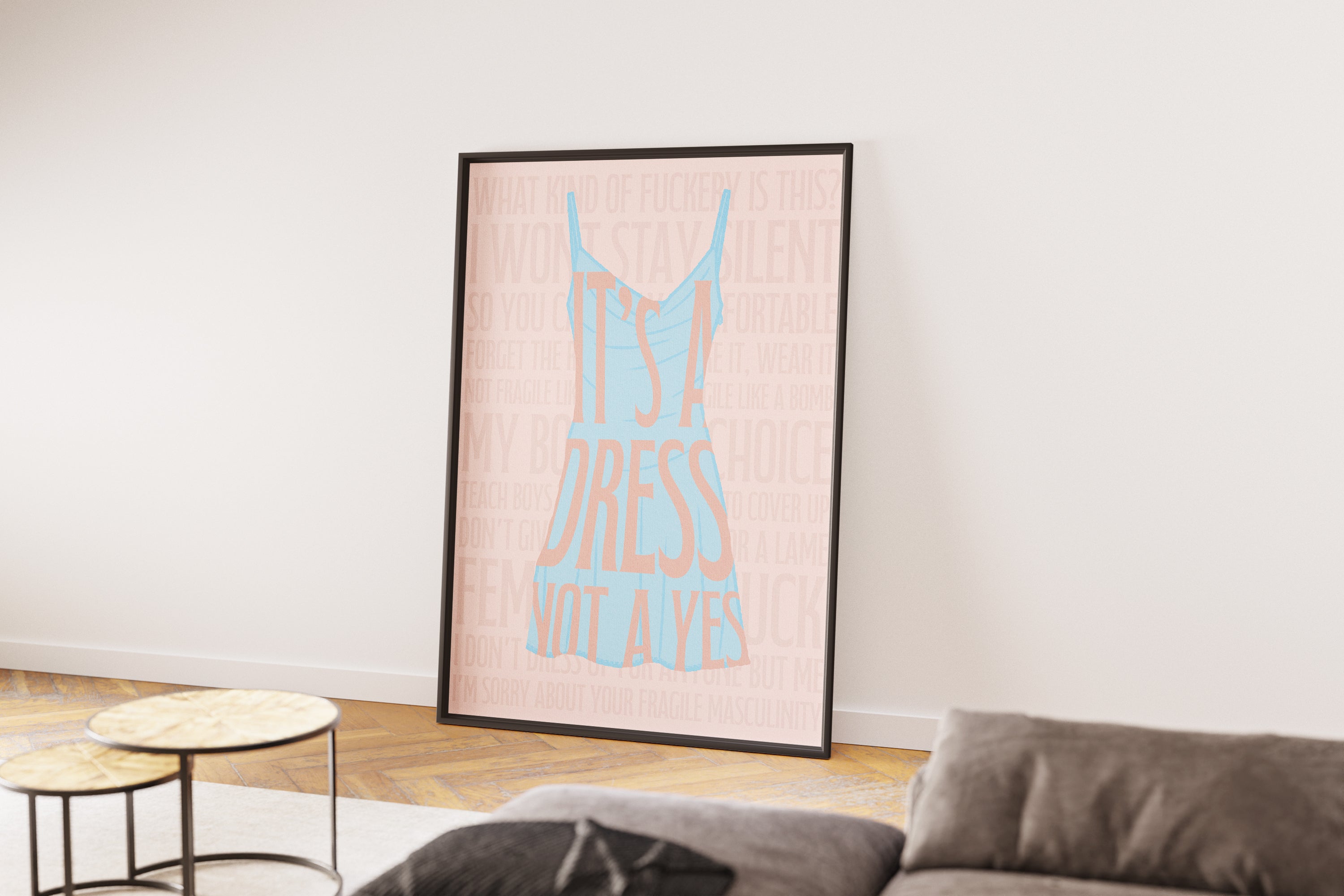 It's a Dress Not a Yes Feminist Fashion Print | Vintage Graphic Design Print