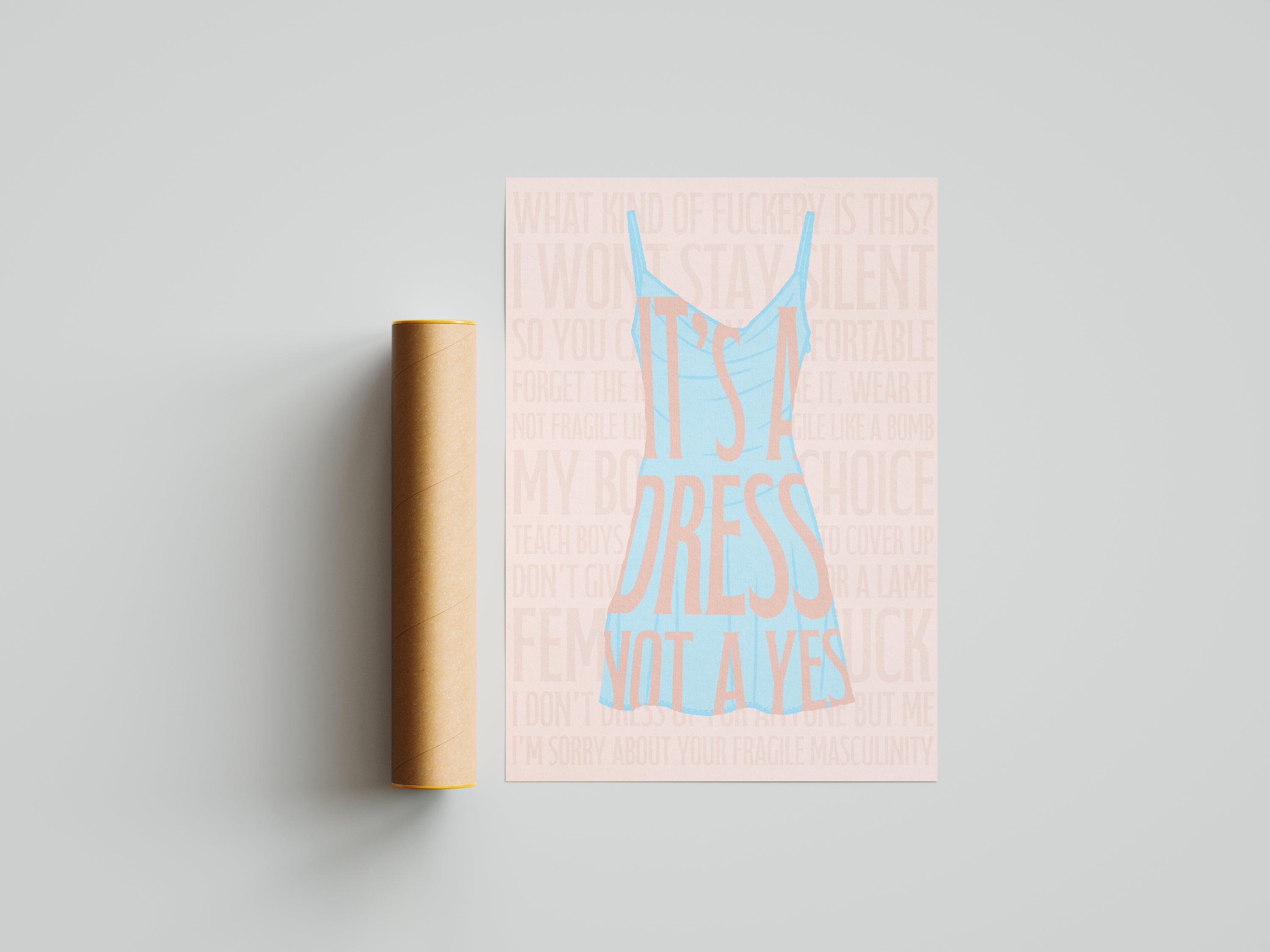 It's a Dress Not a Yes Feminist Fashion Print | Vintage Graphic Design Print