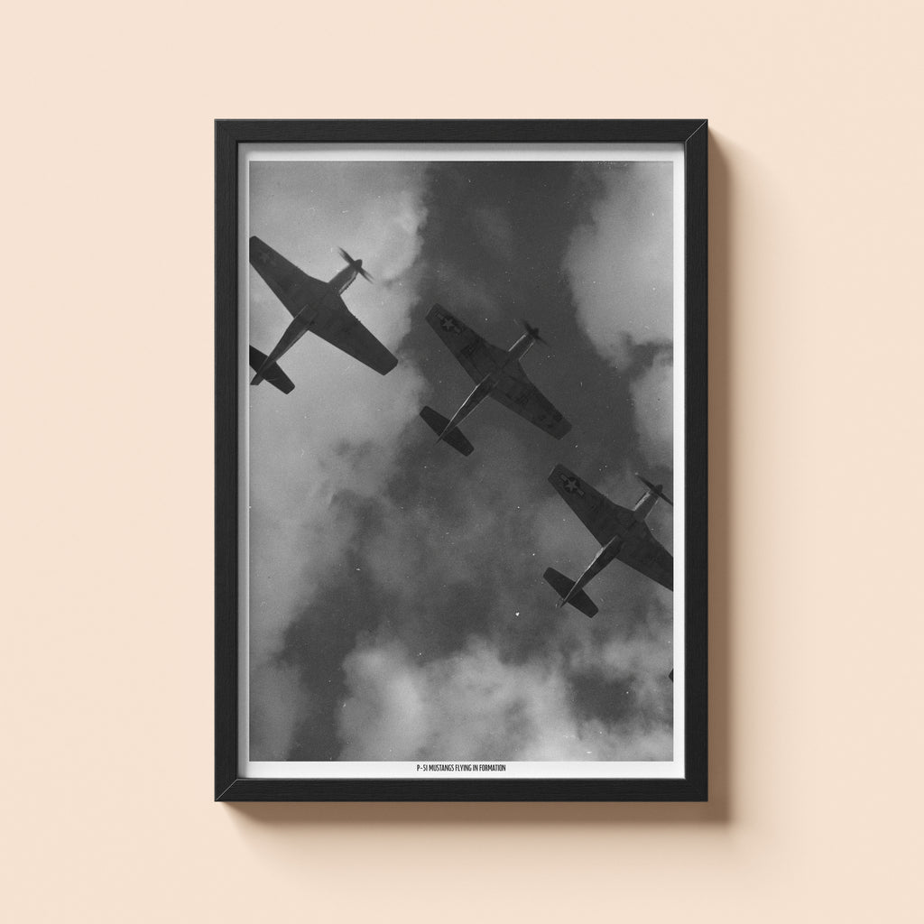P-51 Mustang in Formation | Historical Print | WW2 Historical Print