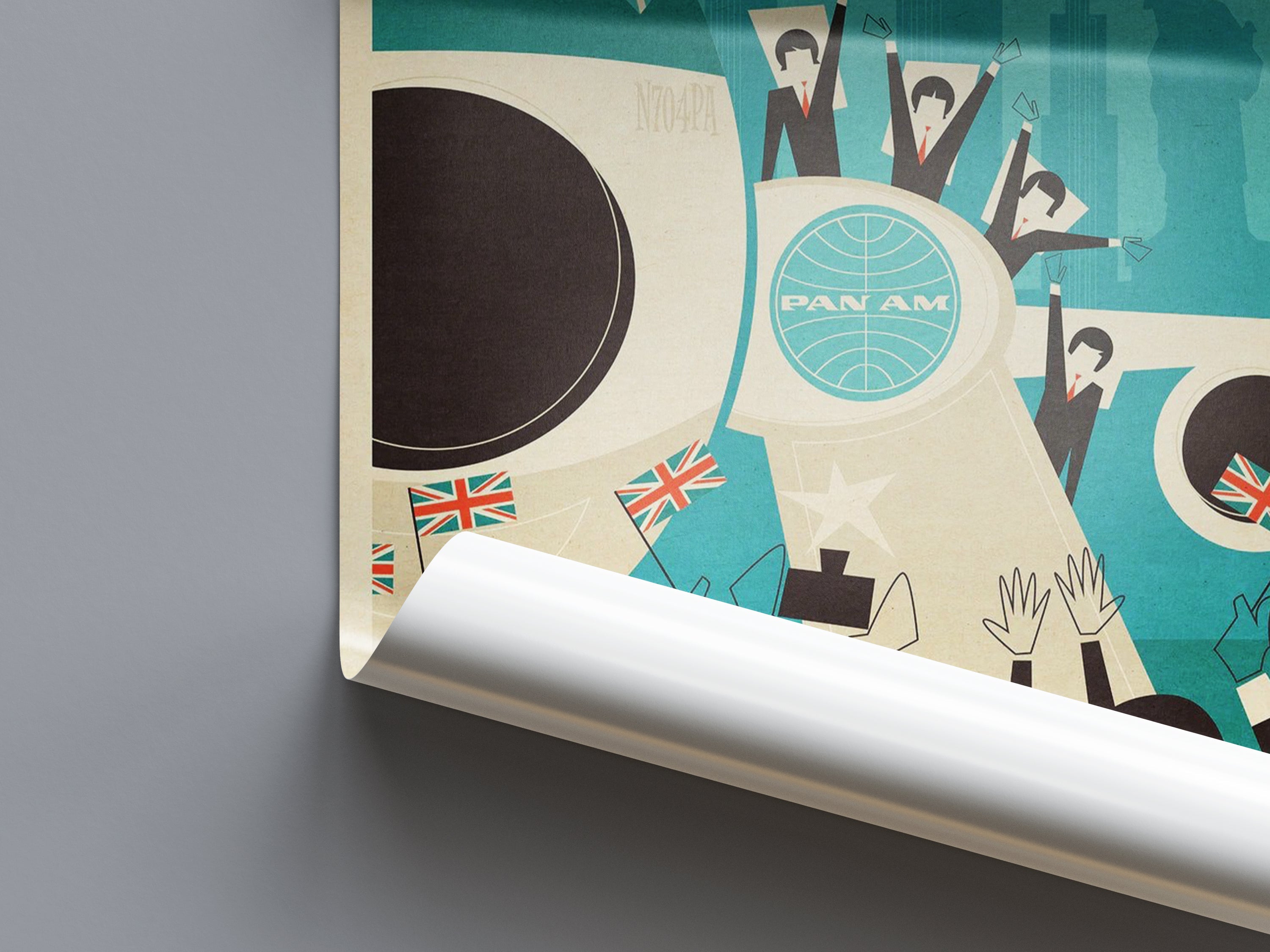 "Pan Am British Invasion" - Classic Airline Posters TheHistoryPrint