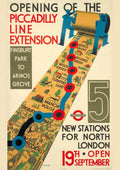 "Piccadilly Line Extension" - Classic Railway Posters TheHistoryPrint