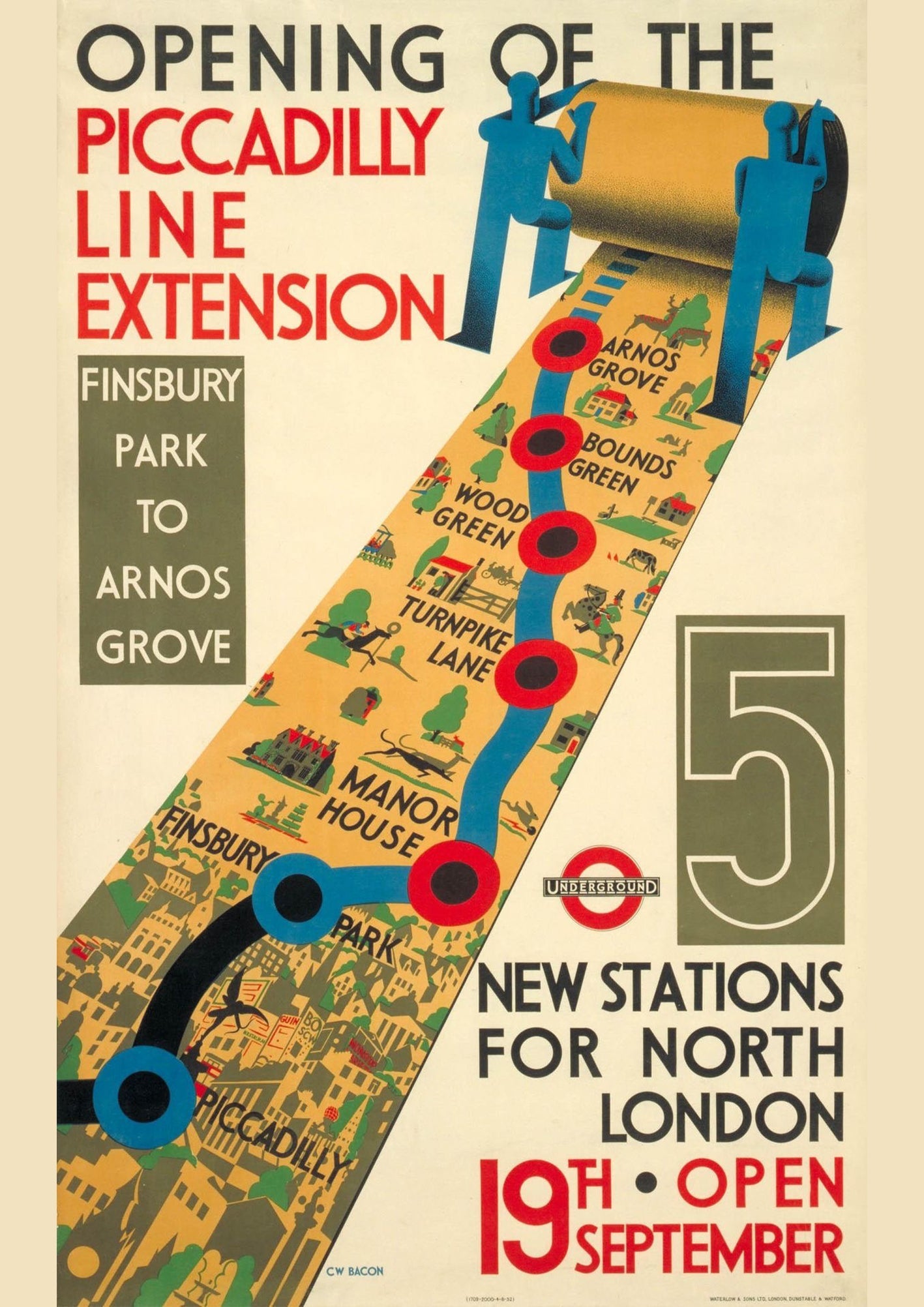 "Piccadilly Line Extension" - Classic Railway Posters TheHistoryPrint