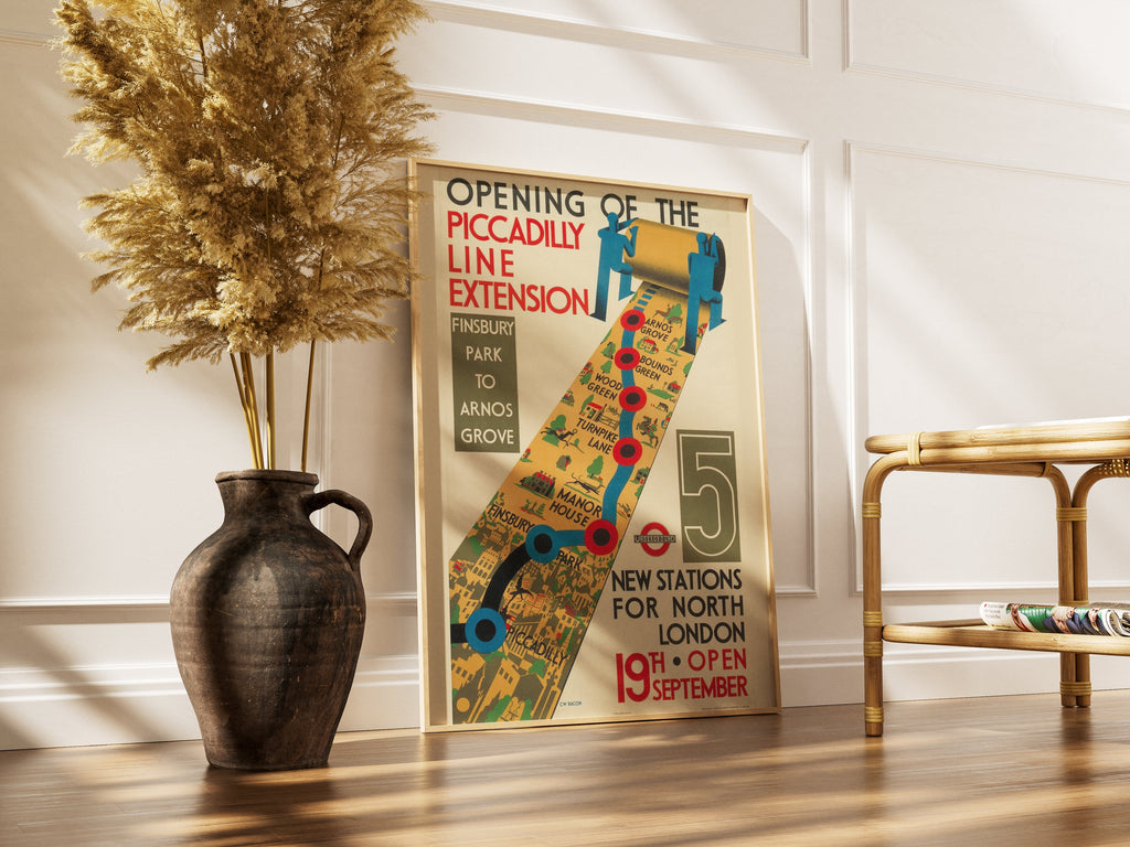 "Piccadilly Line Extension" - Classic Railway Posters TheHistoryPrint