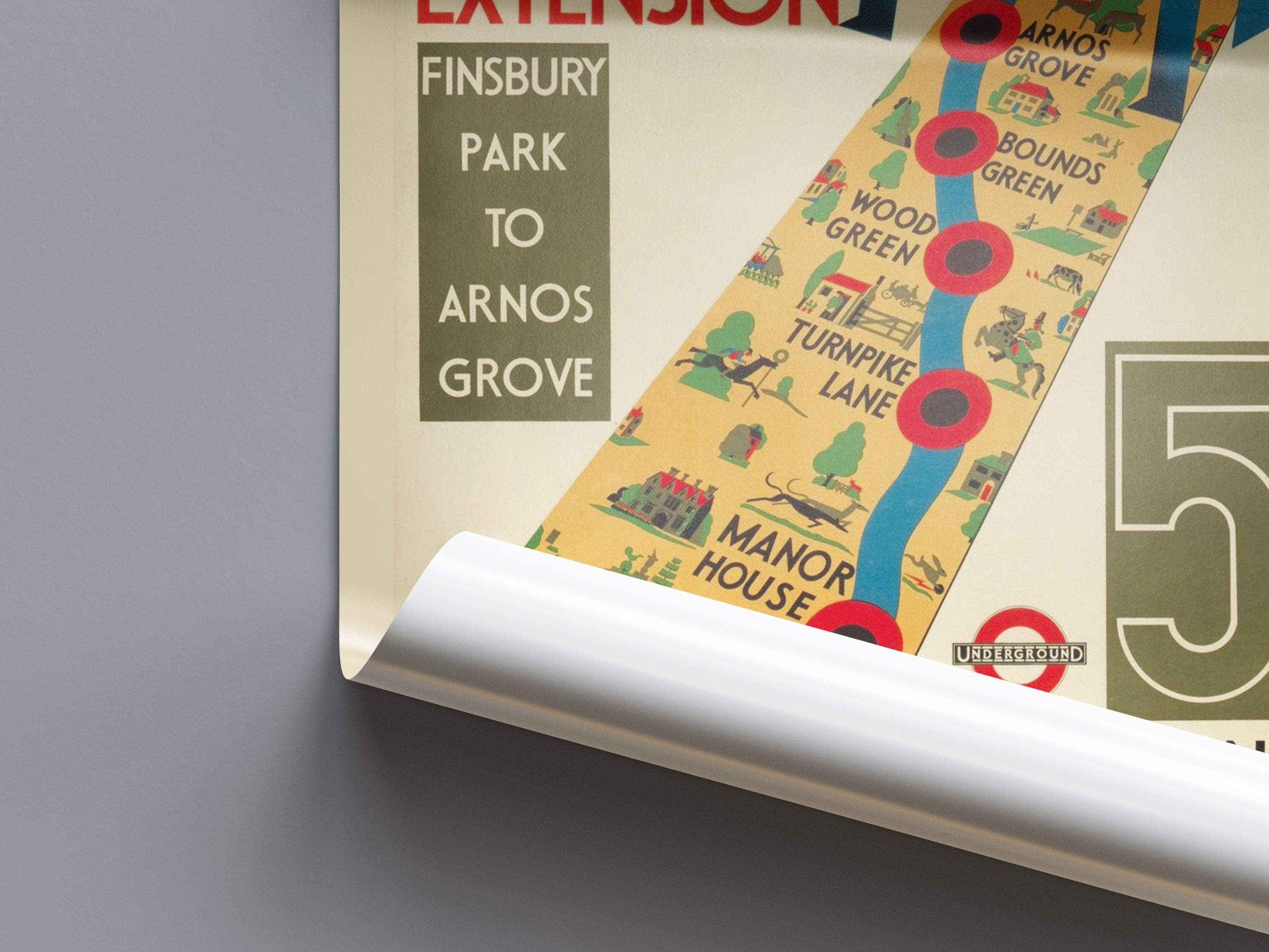 "Piccadilly Line Extension" - Classic Railway Posters TheHistoryPrint