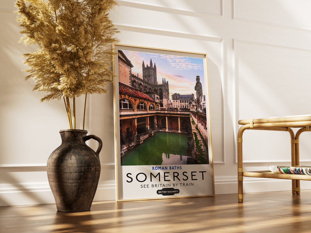 "Roman Baths" - Classic Vintage Travel Poster TheHistoryPrint