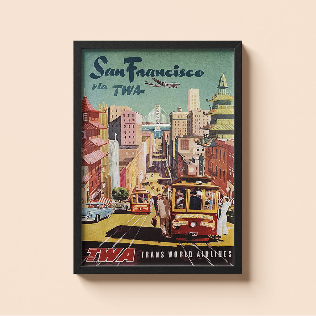 "San Francisco TWA" - Classic Airline Posters