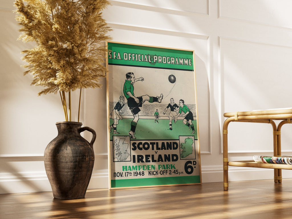 "Scotland v Ireland 1948" - Classic Football Poster TheHistoryPrint