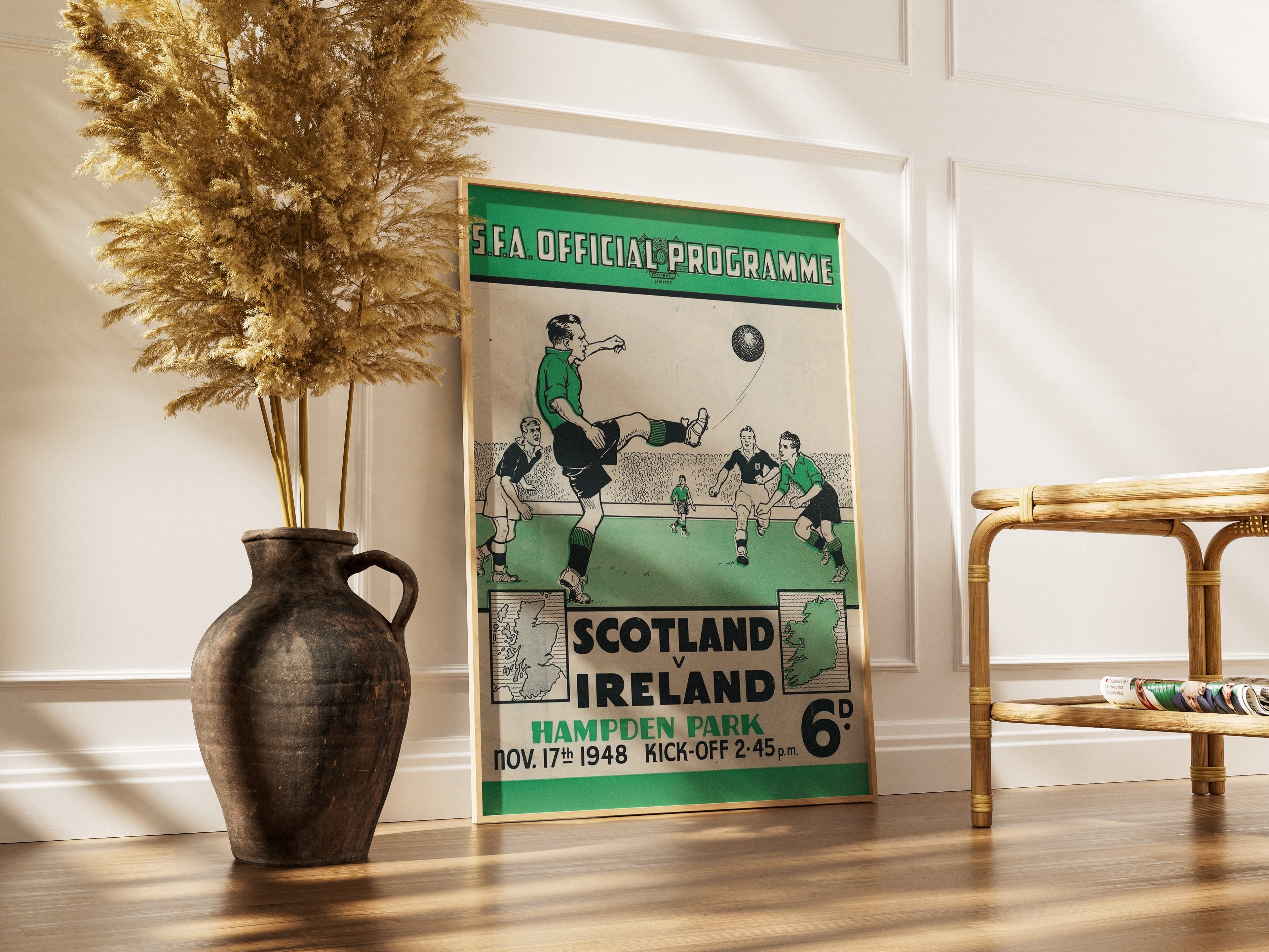 "Scotland v Ireland 1948" - Classic Football Poster TheHistoryPrint