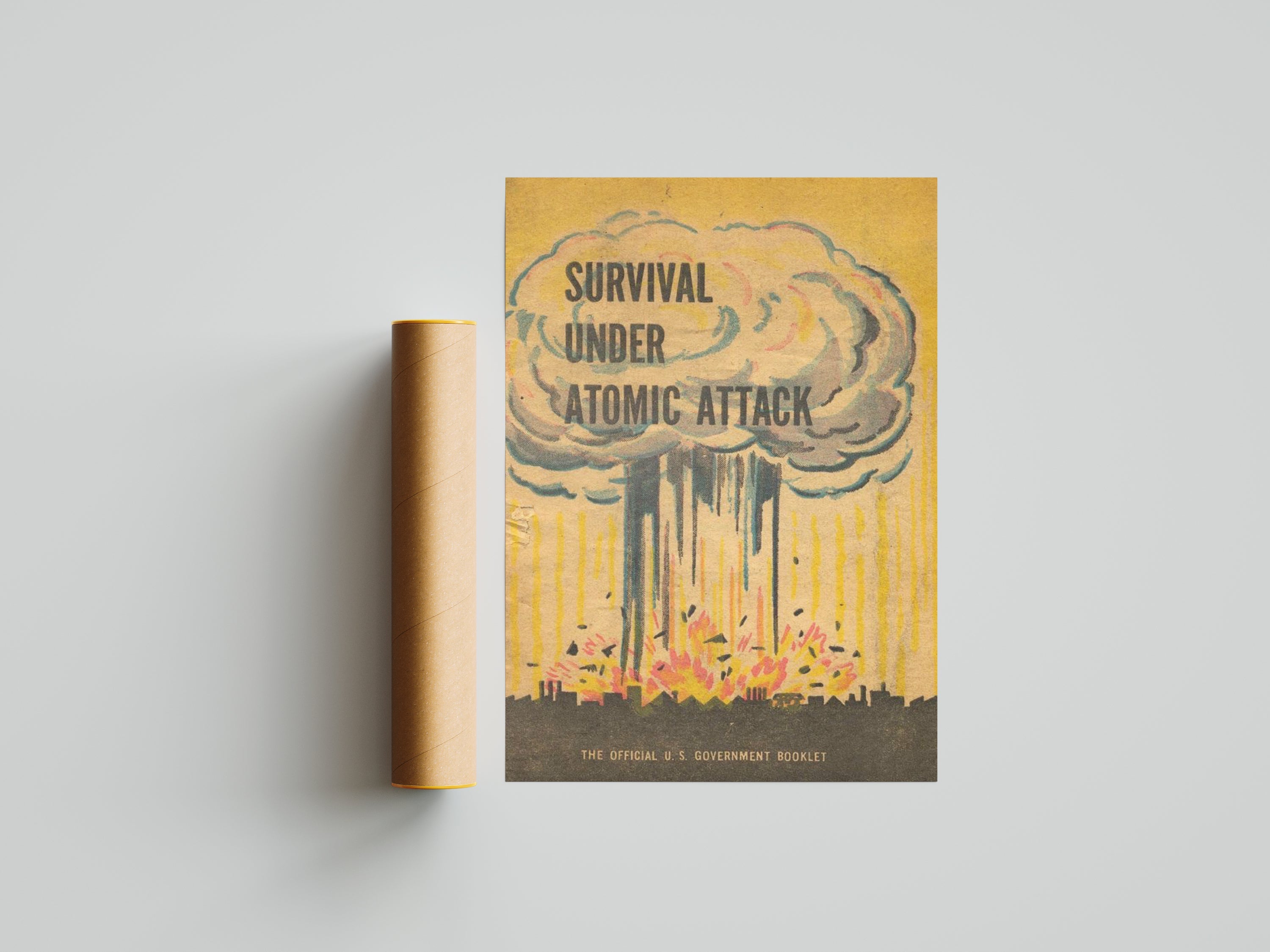 "Survival Under Atomic Attack" - Cold War Poster TheHistoryPrint
