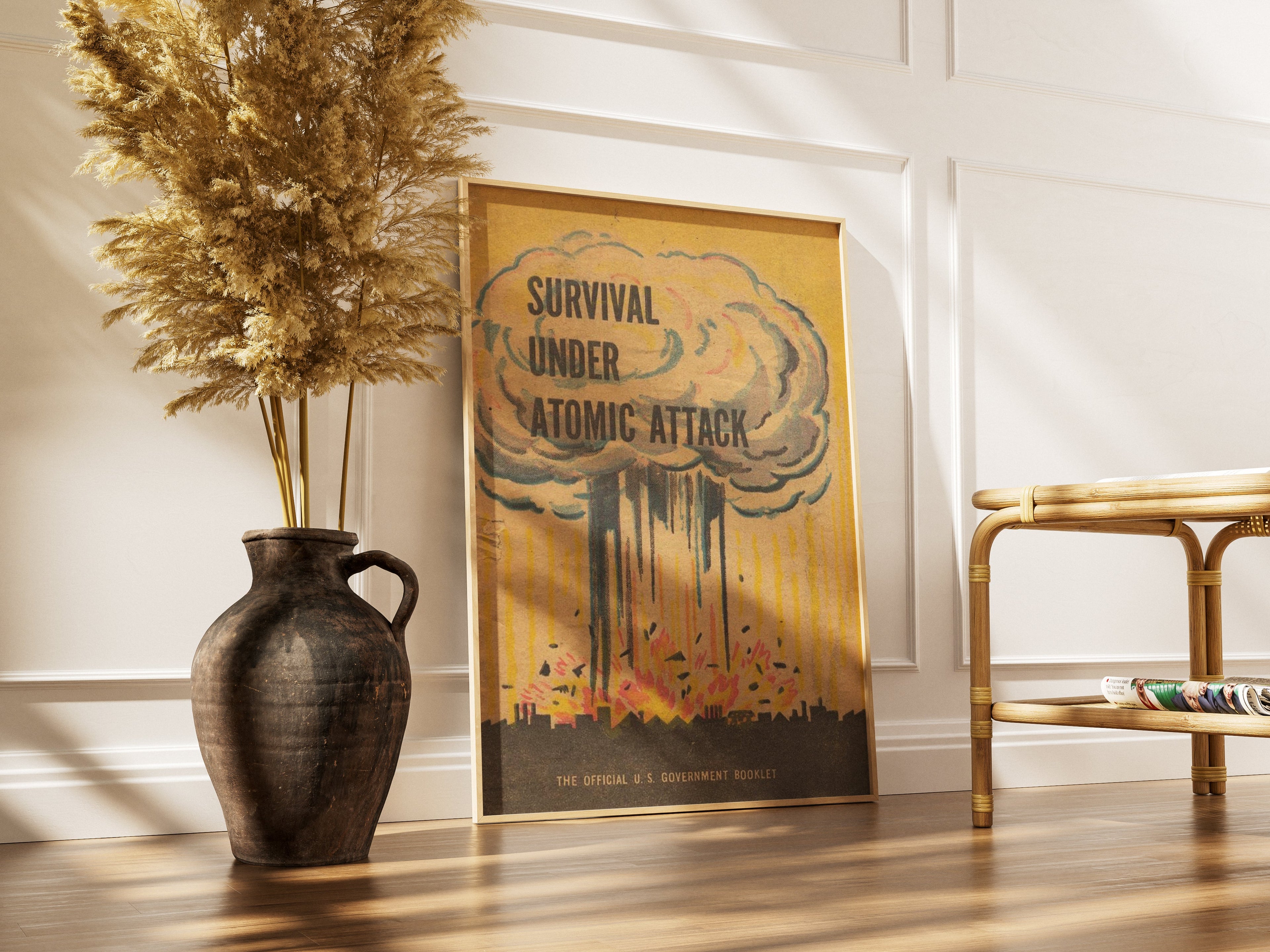 "Survival Under Atomic Attack" - Cold War Poster TheHistoryPrint