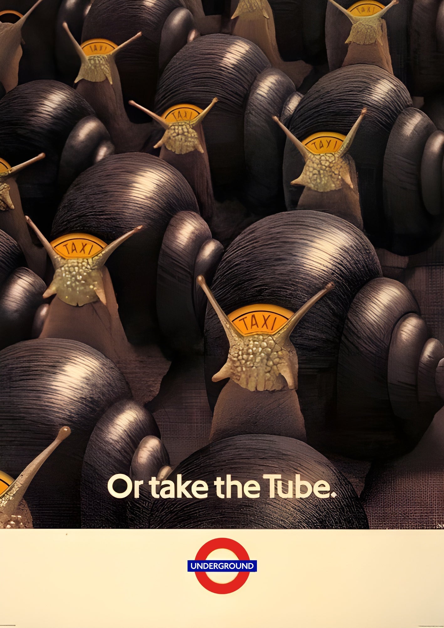 "Take the Tube - Snail Taxis" - Classic Railway Posters TheHistoryPrint