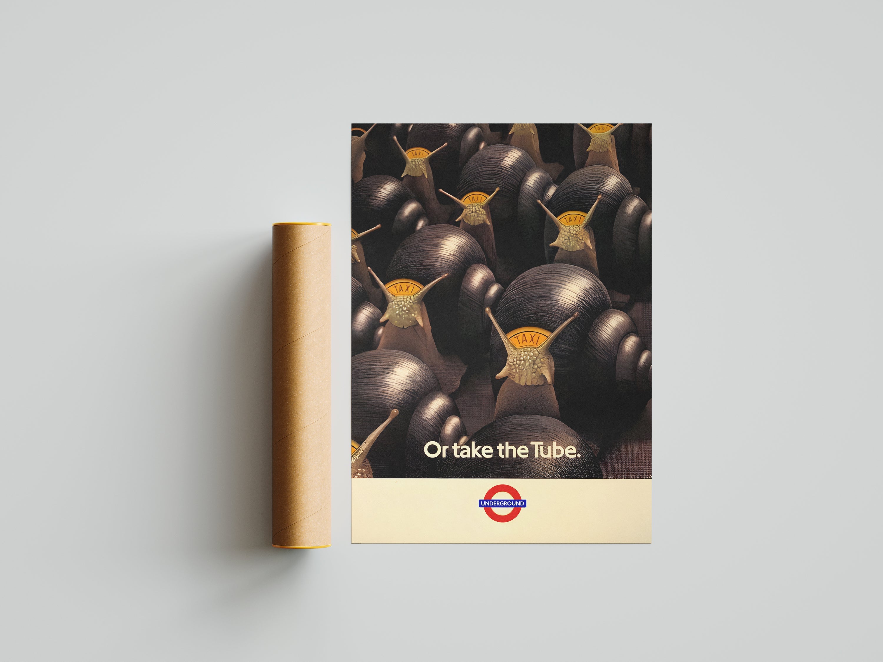 "Take the Tube - Snail Taxis" - Classic Railway Posters TheHistoryPrint
