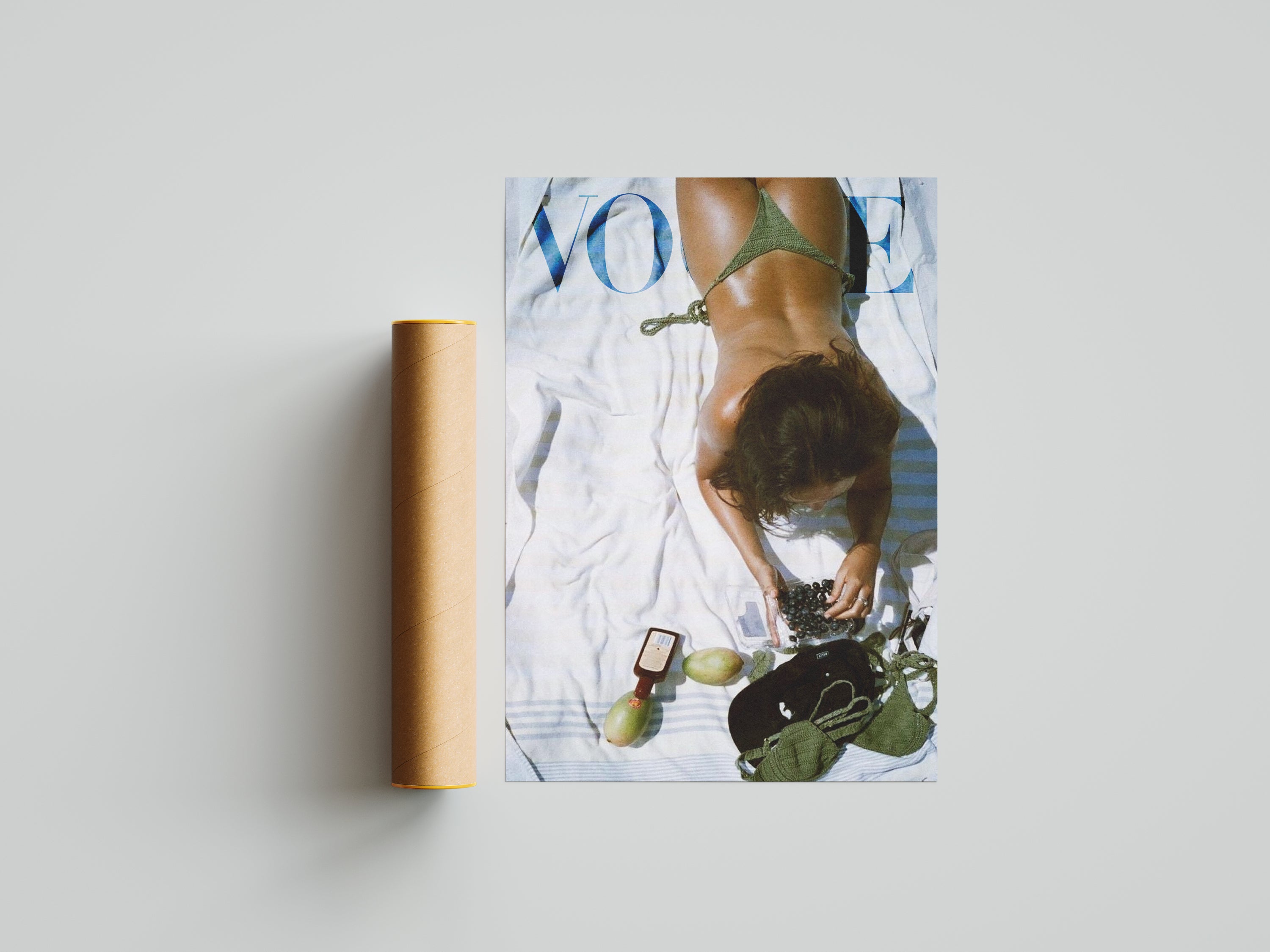 Beach Towel Tanning Magazine Print | Old Money Poster | Vintage Vogue Poster