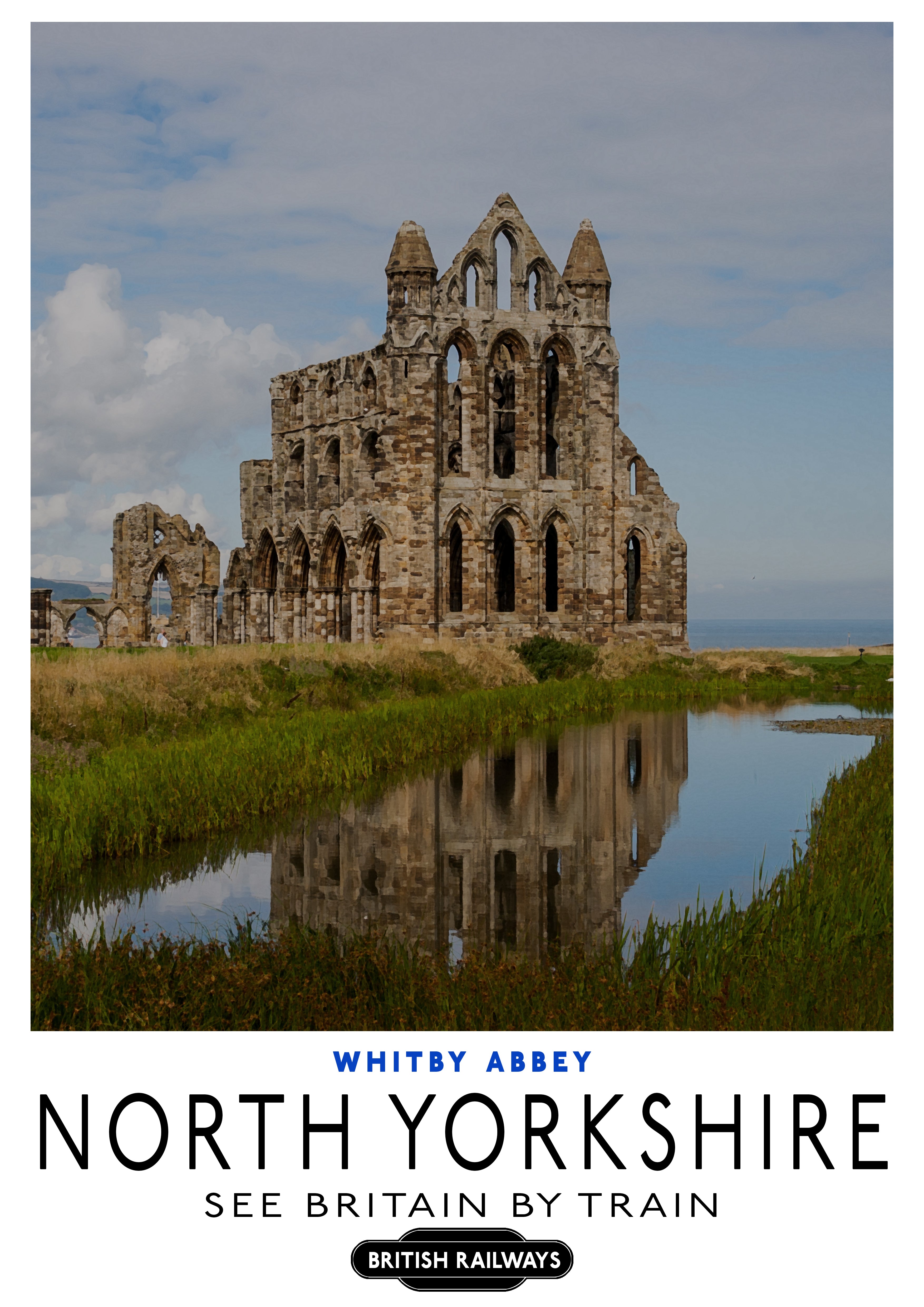 "Whitby Abbey" - Classic Vintage Travel Poster TheHistoryPrint