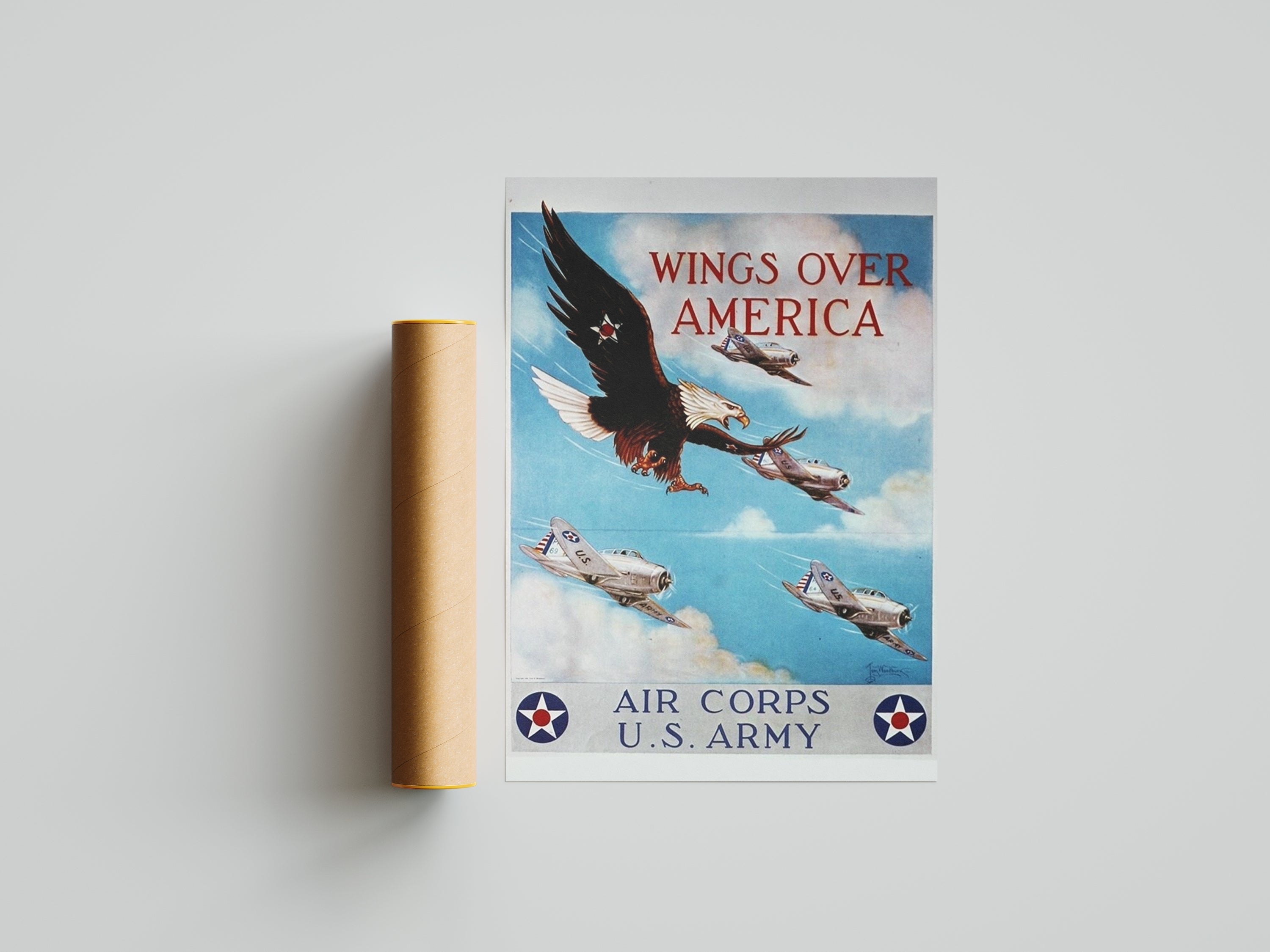 "Wings over America" - US WW2 Propaganda Poster TheHistoryPrint