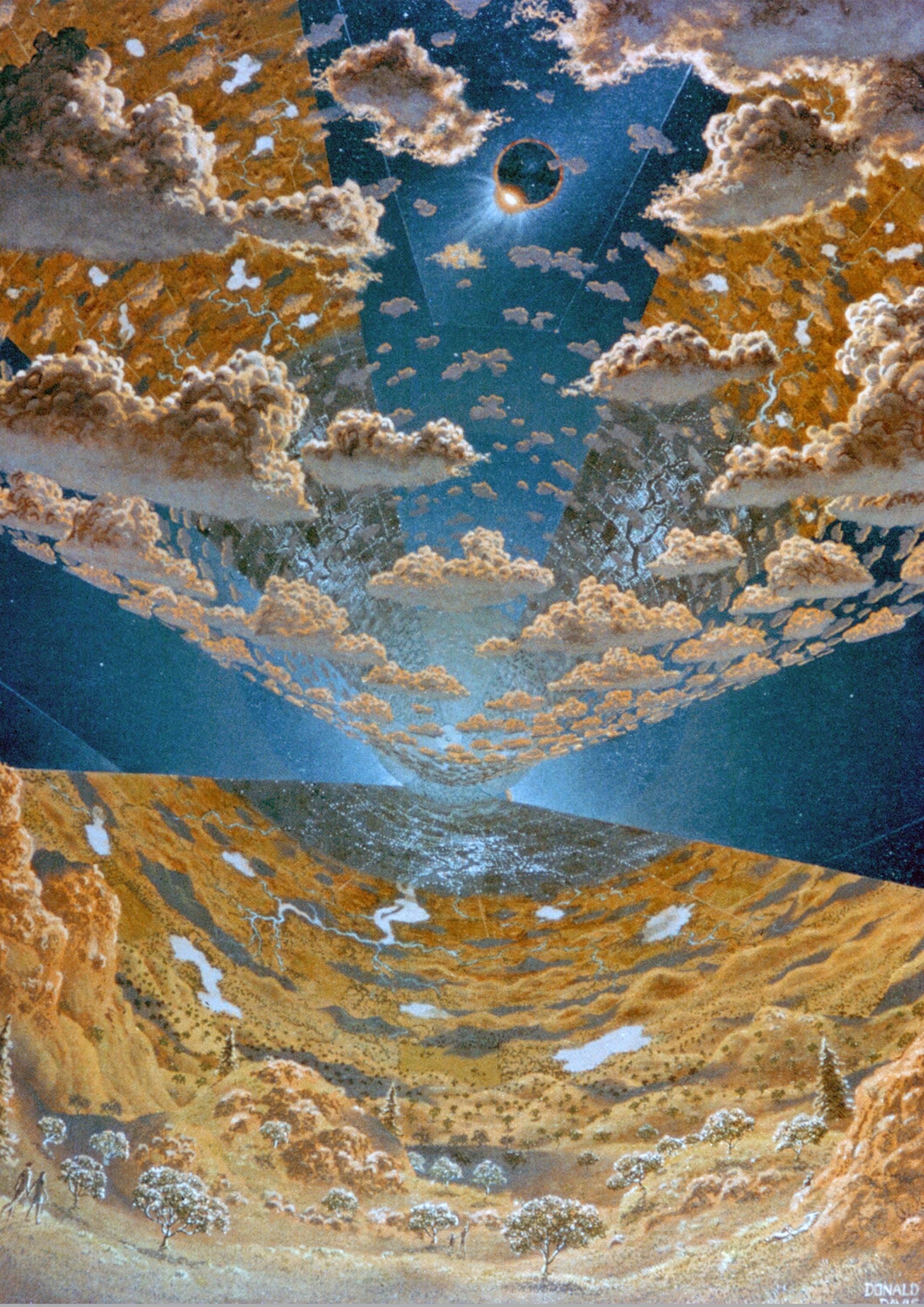 Otherworldly Eclipse — Vintage Cosmic Landscape Art Print | Space Illustration Poster TheHistoryPrint