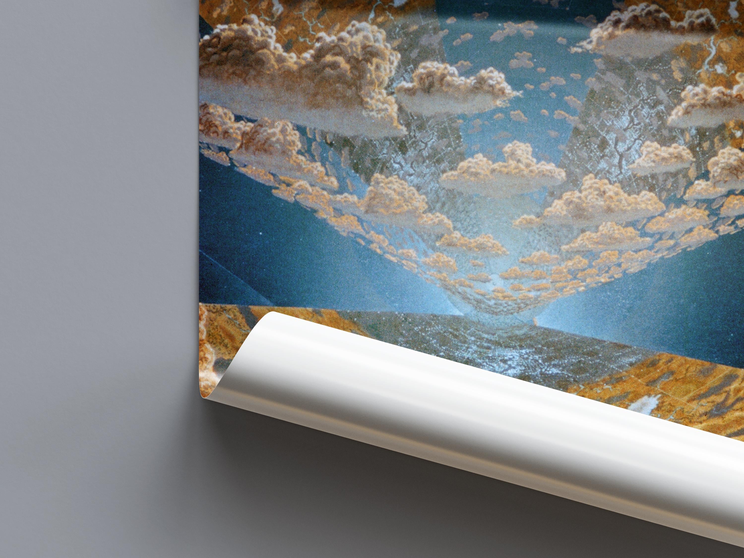 Otherworldly Eclipse — Vintage Cosmic Landscape Art Print | Space Illustration Poster