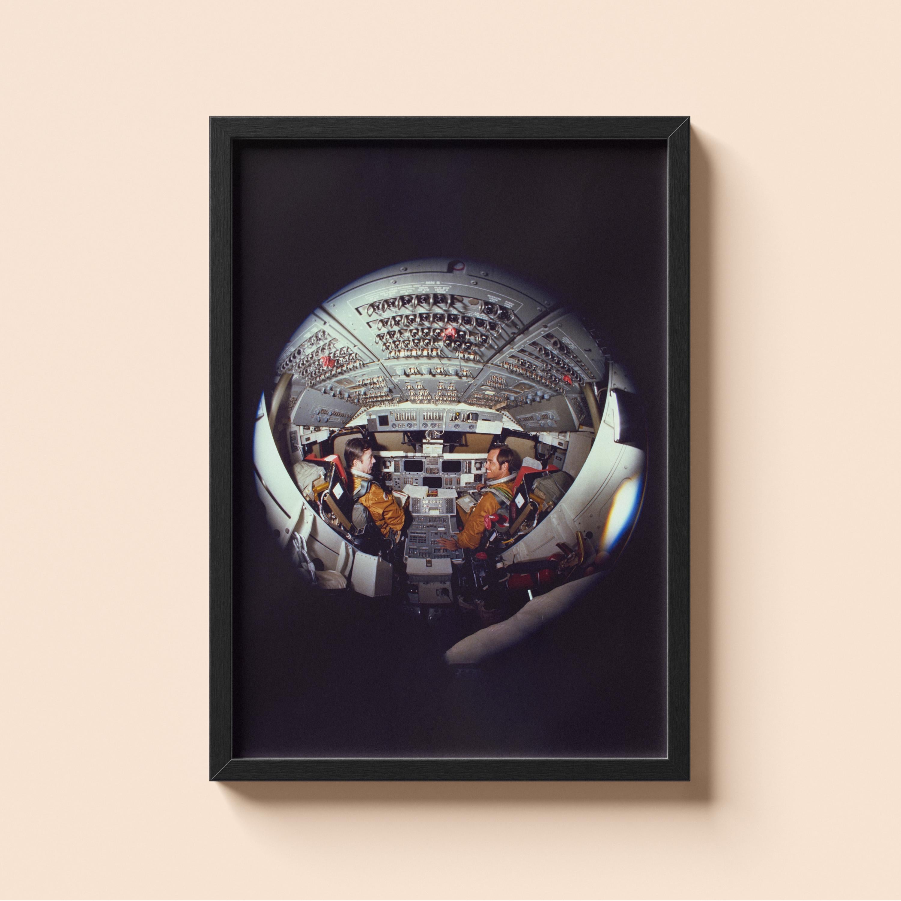 NASA Space Shuttle Flight Deck — Vintage Aerospace Art Print Poster