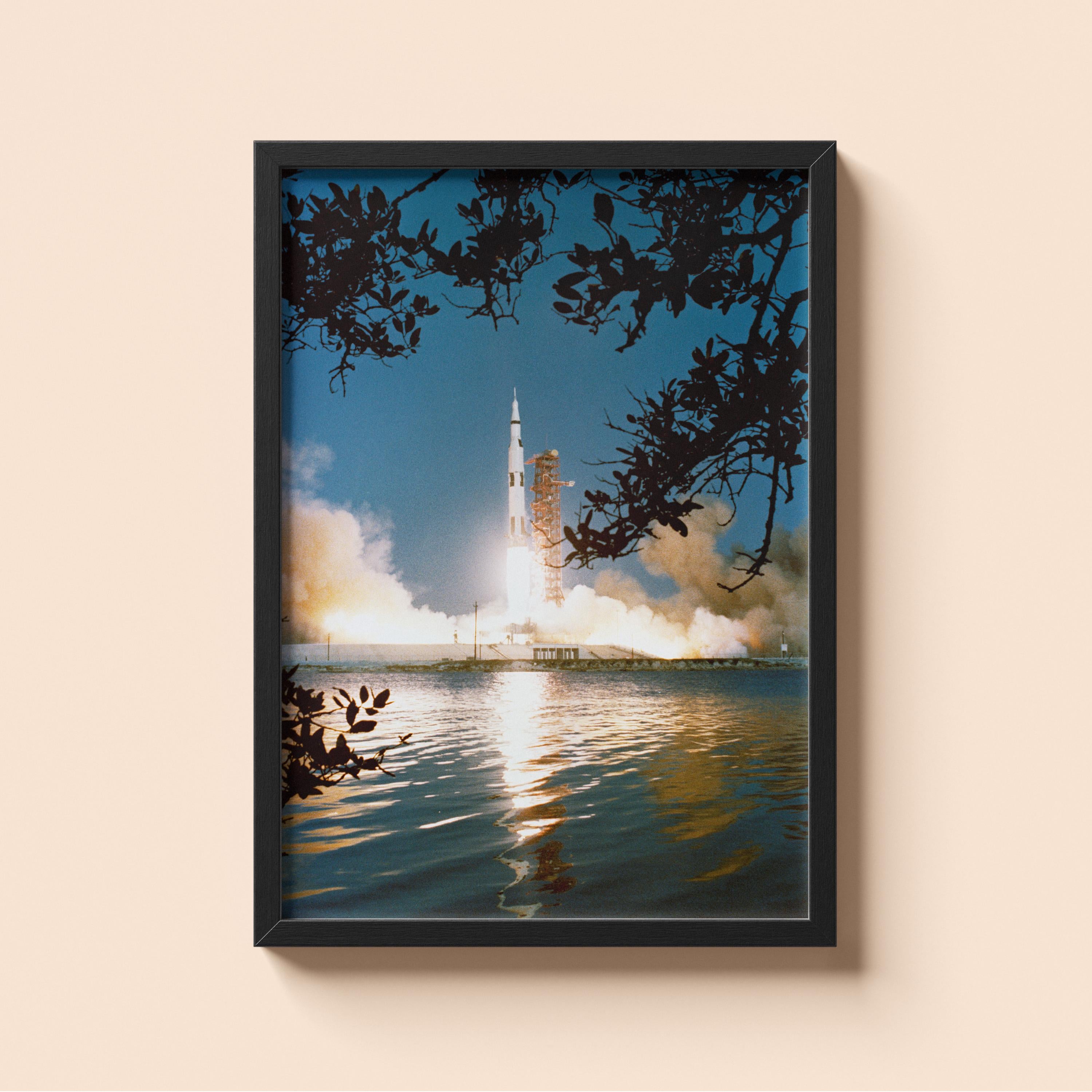 NASA Saturn V Rocket Launch — Vintage Aerospace Art Print