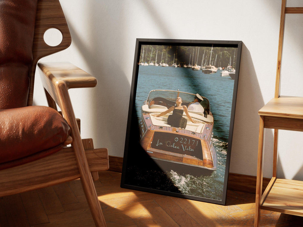 La Dolce Vita Boat Print | Vintage Old Money Poster | Country Club Decor