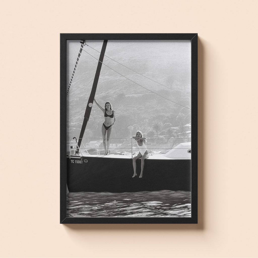 Girls on a Boat Print | Vintage Old Money Poster | Country Club Decor