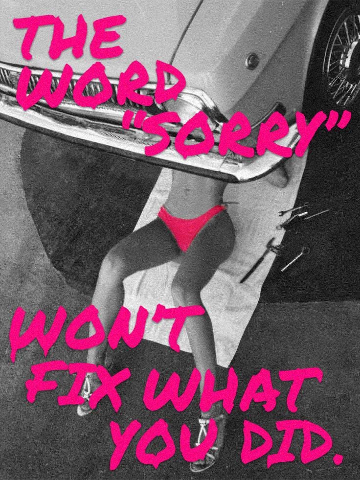 The Word Sorry Won't Fix What You Did | Vintage Old Money Poster | Country Club Decor