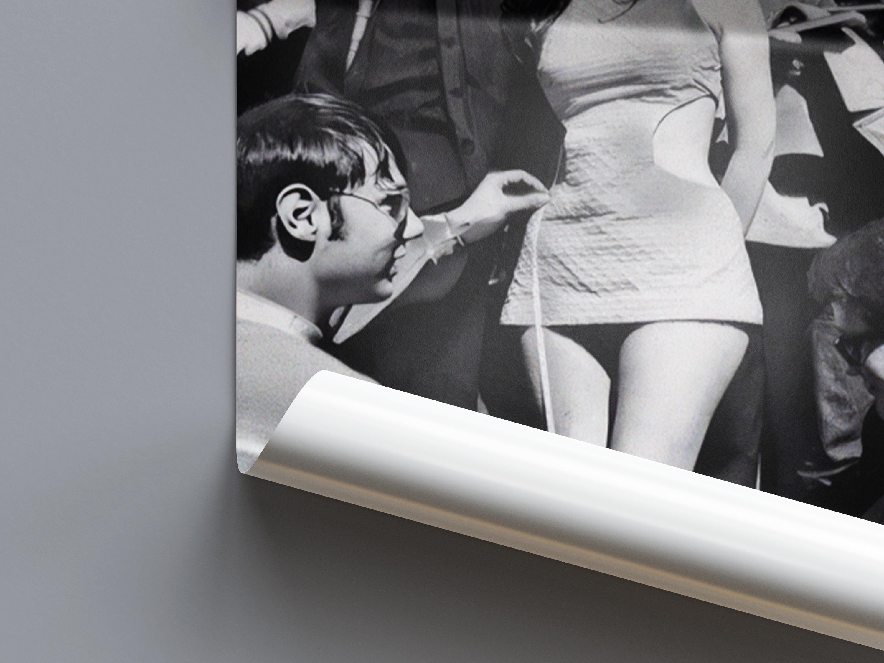 1960s Fashion Poster | Swinging Sixties Mini Skirt Wall Art (Black and White Photography)