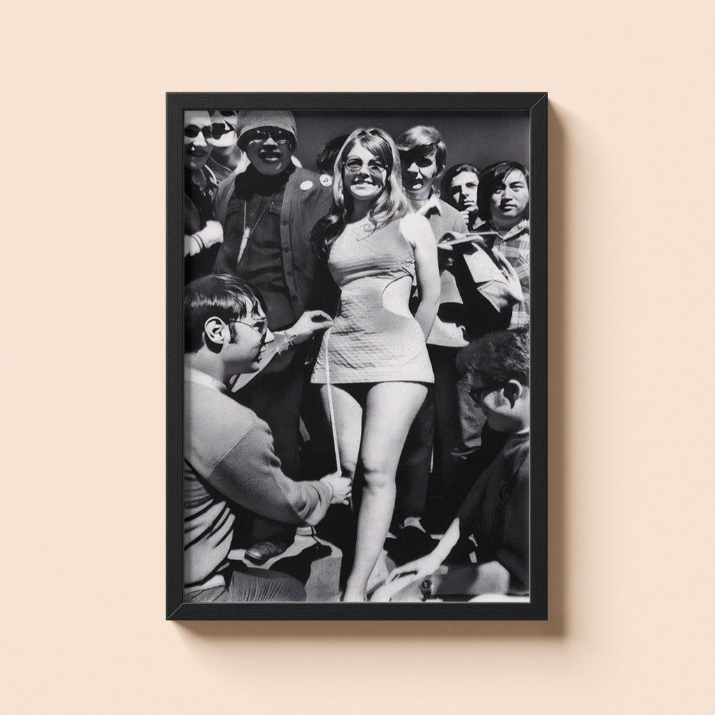 1960s Fashion Poster | Swinging Sixties Mini Skirt Wall Art (Black and White Photography)