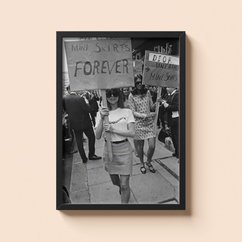 Mini Skirts Forever 1960s Protest Poster | Swinging Sixties Feminist Fashion Print