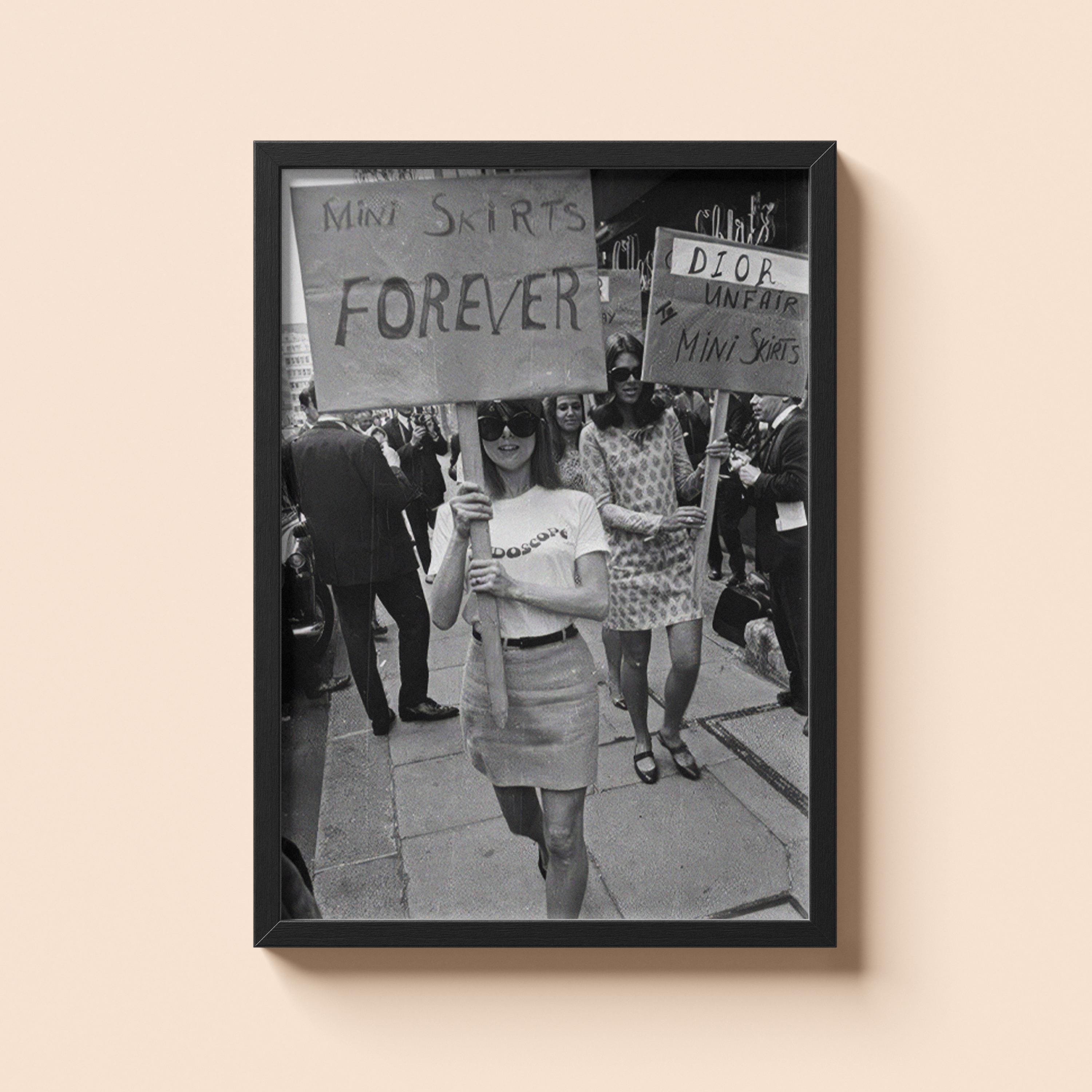 Mini Skirts Forever 1960s Protest Poster | Swinging Sixties Feminist Fashion Print