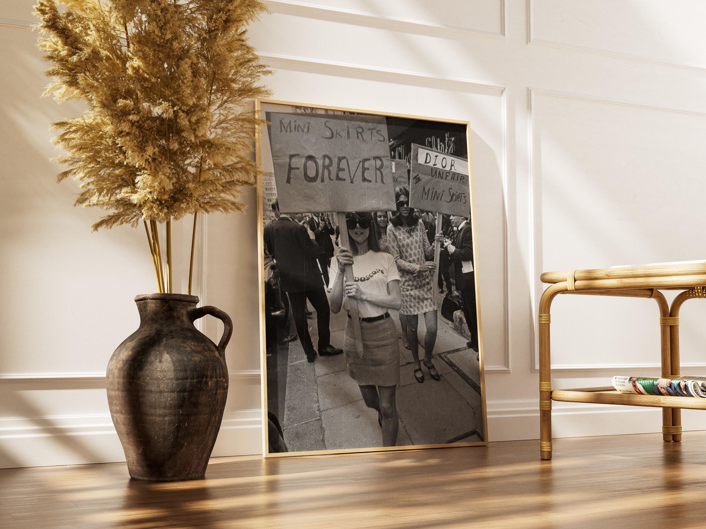 Mini Skirts Forever 1960s Protest Poster | Swinging Sixties Feminist Fashion Print