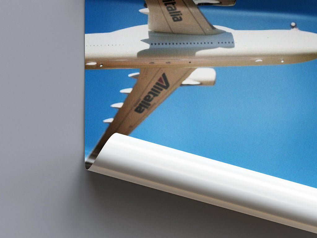 Alitalia Plane Print | Vintage Italian Travel Poster, Retro Aviation Wall Art