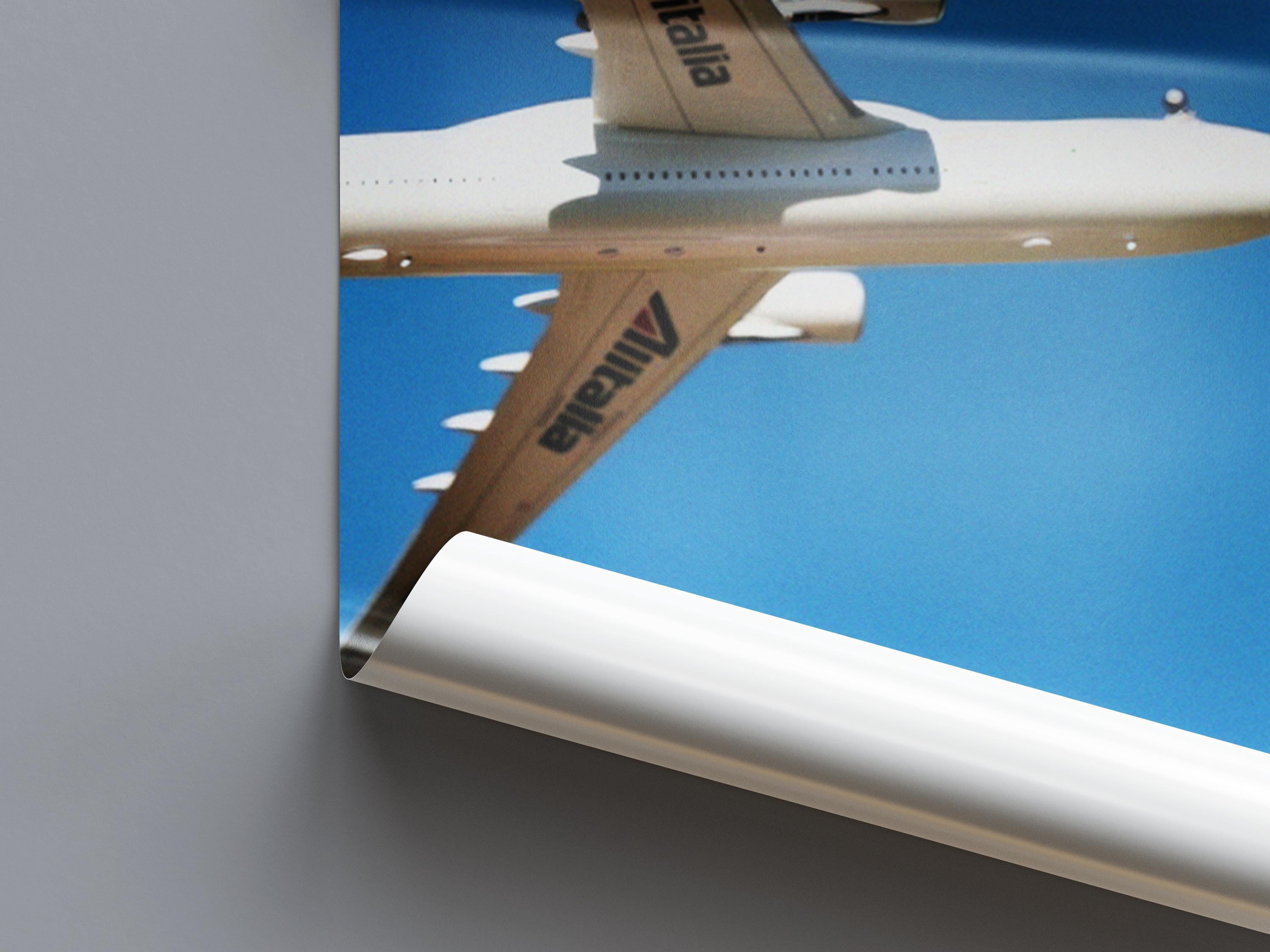 Alitalia Plane Print | Vintage Italian Travel Poster, Retro Aviation Wall Art