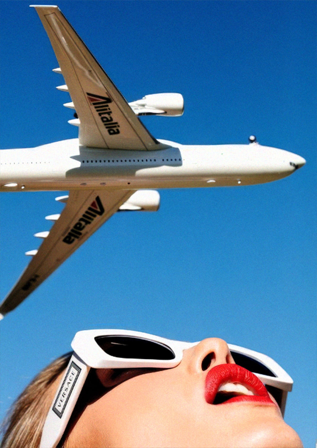 Alitalia Plane Print | Vintage Italian Travel Poster, Retro Aviation Wall Art