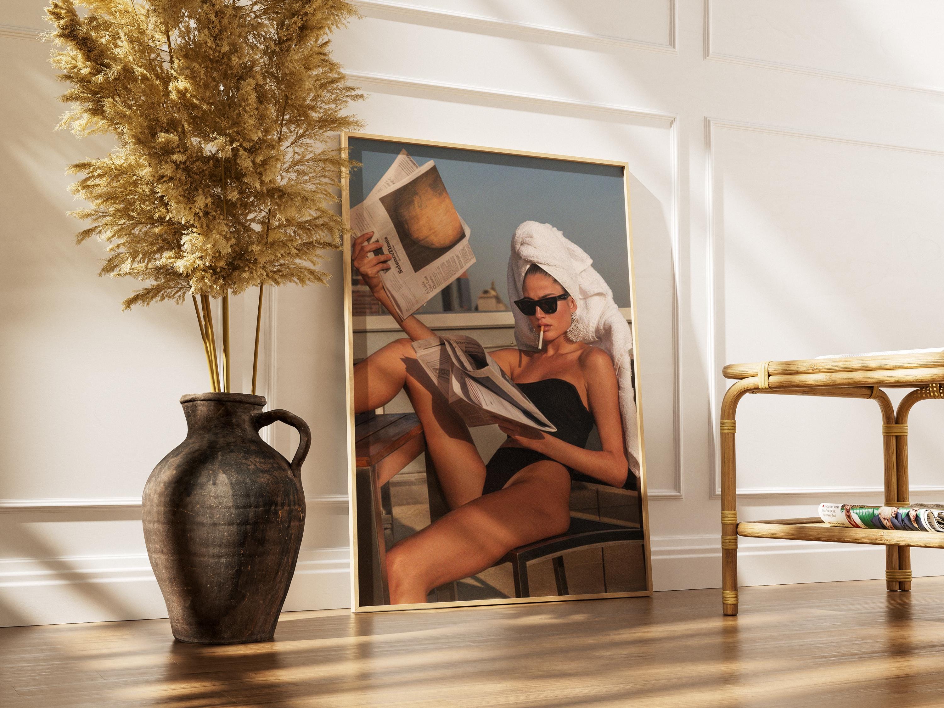 Coastal Rooftop Print | Old Money, Vintage Newspaper Wall Art
