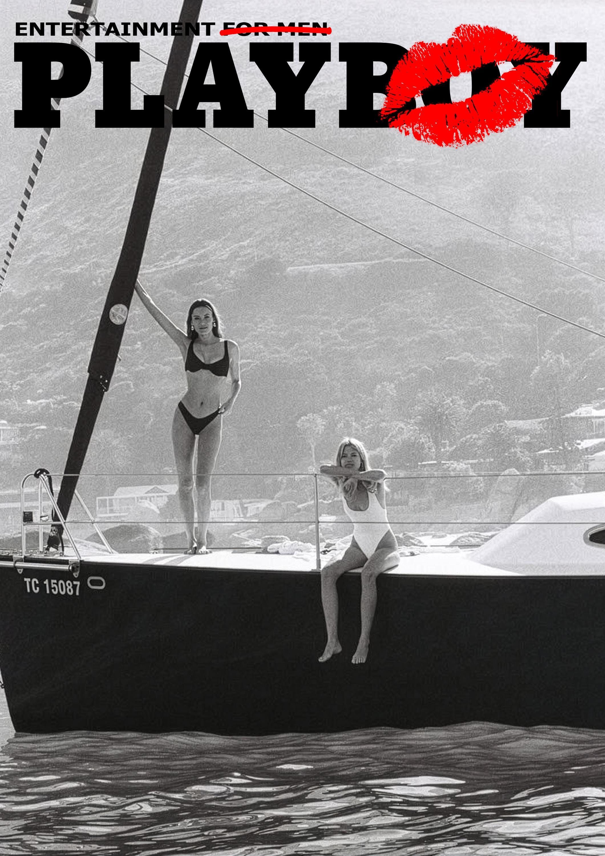 Girls on a Boat PlayBoy Print | Vintage Old Money Poster | Country Club Decor