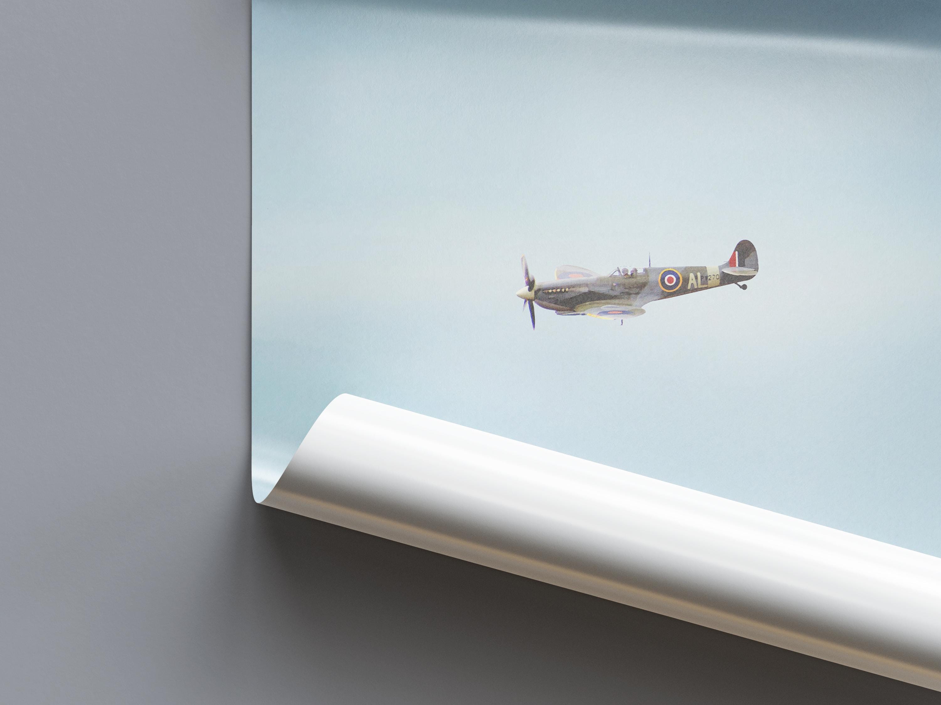 Supermarine Spitfire — Vintage RAF Aviation Art Print | WW2 Minimalist Poster