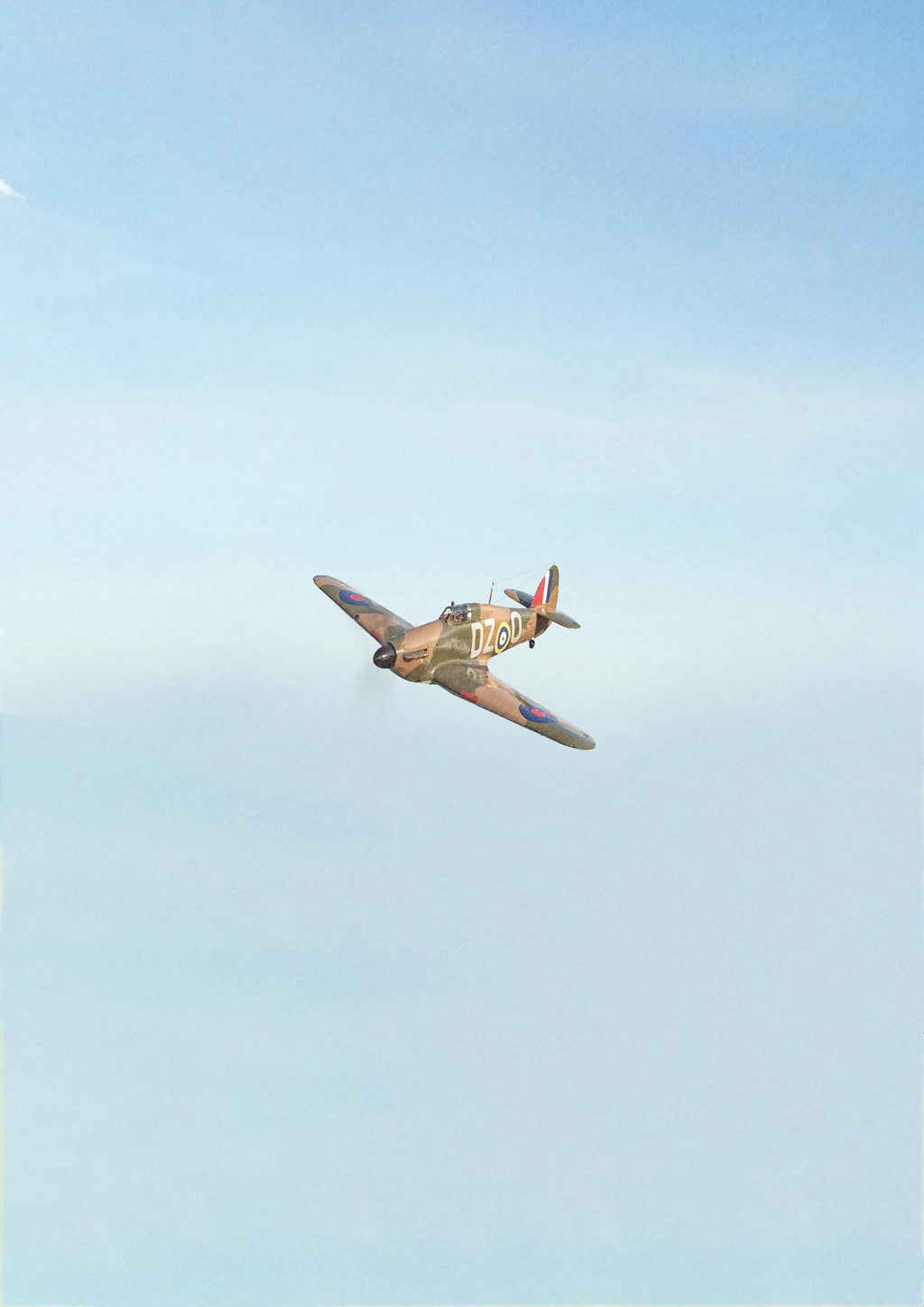 Hawker Hurricane Mk XII — Vintage RAF Aviation Art Print | WW2 Minimalist Poster